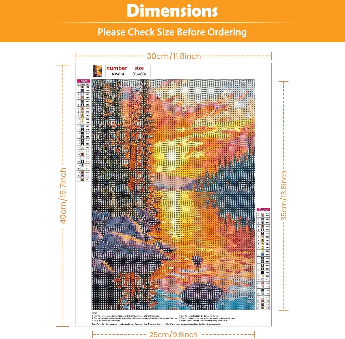 Diamond Painting River Sunset Diamond Art Kits for Adults, 5D Round Full Drill Landscape Diamond Painting Kit for Beginner, DIY Gems Art Craft for Home Wall Decor 12x16 inch