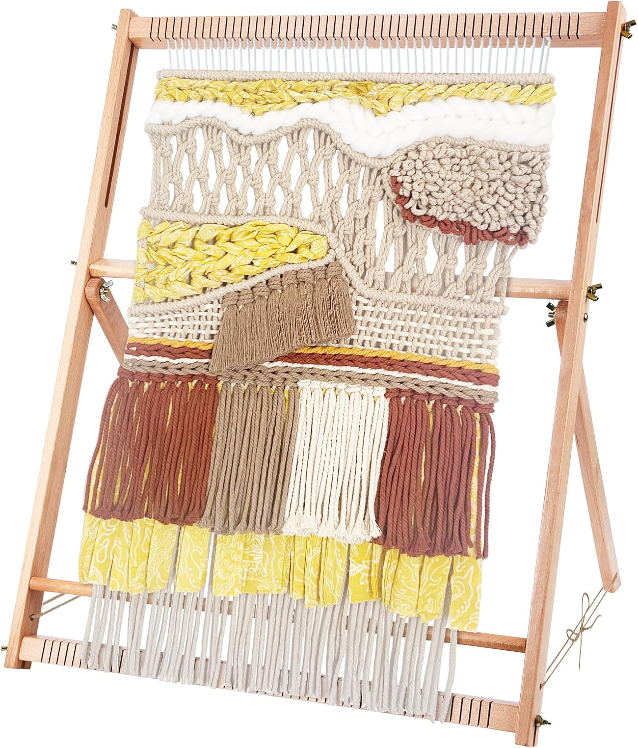 Weaving Loom, 23.6" H x 18.5" W Weaving Loom for Adults, Looms for Weaving, Weaving Frame Loom for Beginner Tapestry