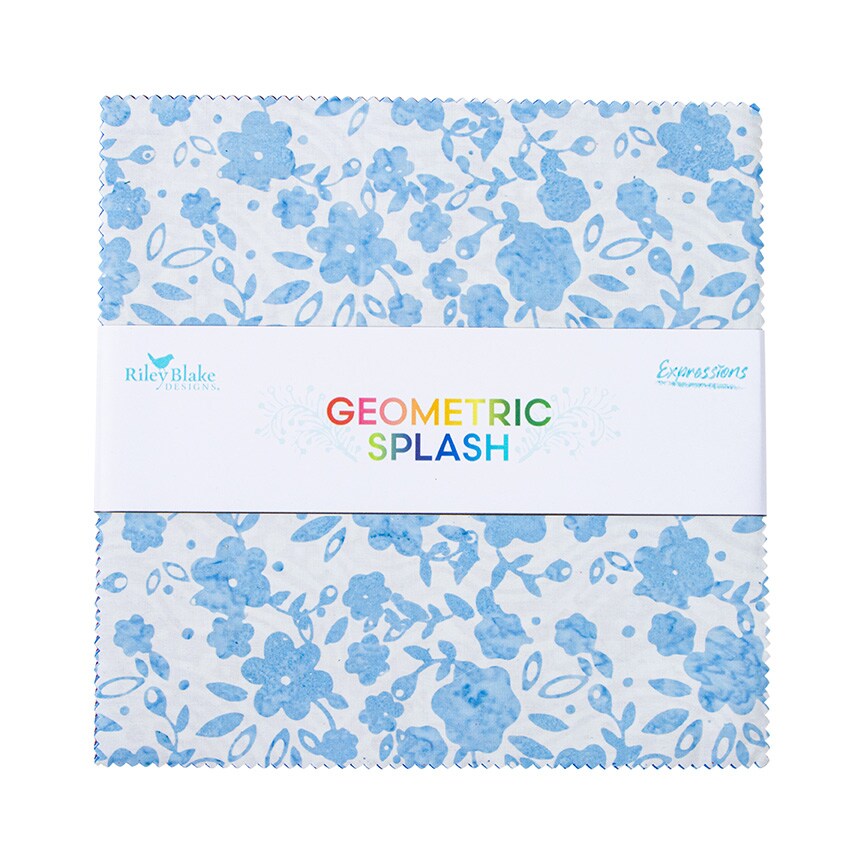 Expressions Batiks 10&#x22; Square Pack in Geometric Splash