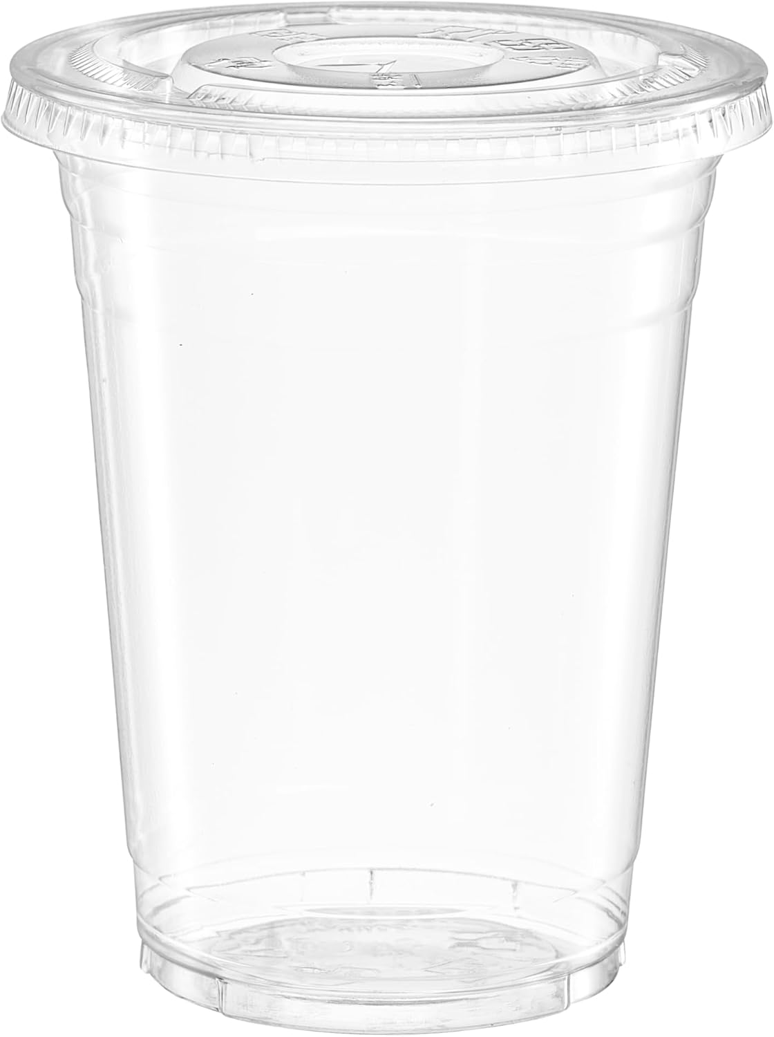 [16 oz. - 50 Count Clear PET Cups with Lids, Disposable Coffee Cups with Flat Lids - Ideal for Cold Beverages, Smoothies, and to-Go Drinks - Formerly Comfy Package