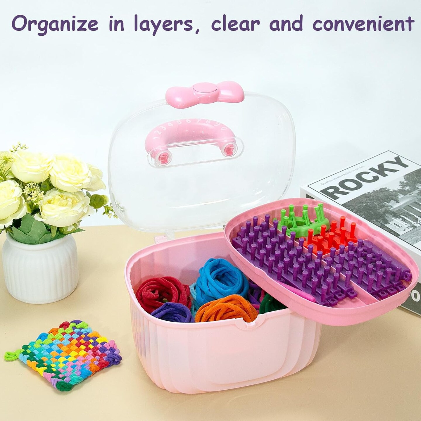 Weaving Loom for Kids and Adults,Potholder Loom Kit with 240 Colorful Loops