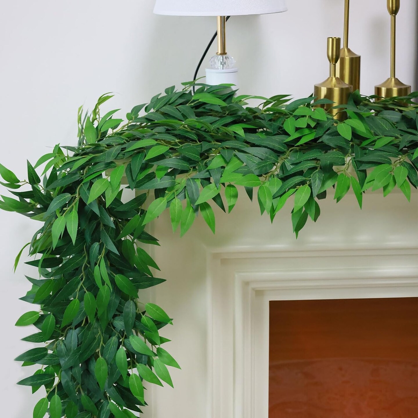 6.5 ft Artificial Italian Ruscus Vine Garland – Faux Greenery with Silk Leaves for Table Centerpieces, Home, Room, Wall & Wedding Arch Décor