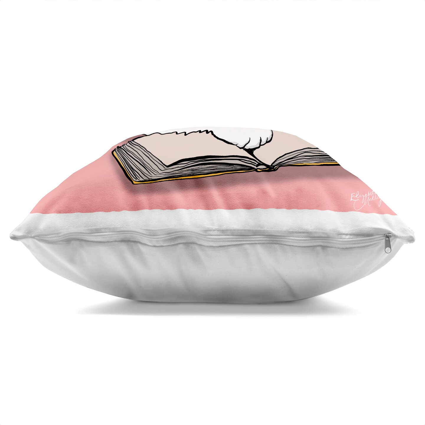 Stupell Industries Studious Cat Reading Decorative Printed Throw Pillow, design by Elizabeth Medley, 18 x 7 x 18