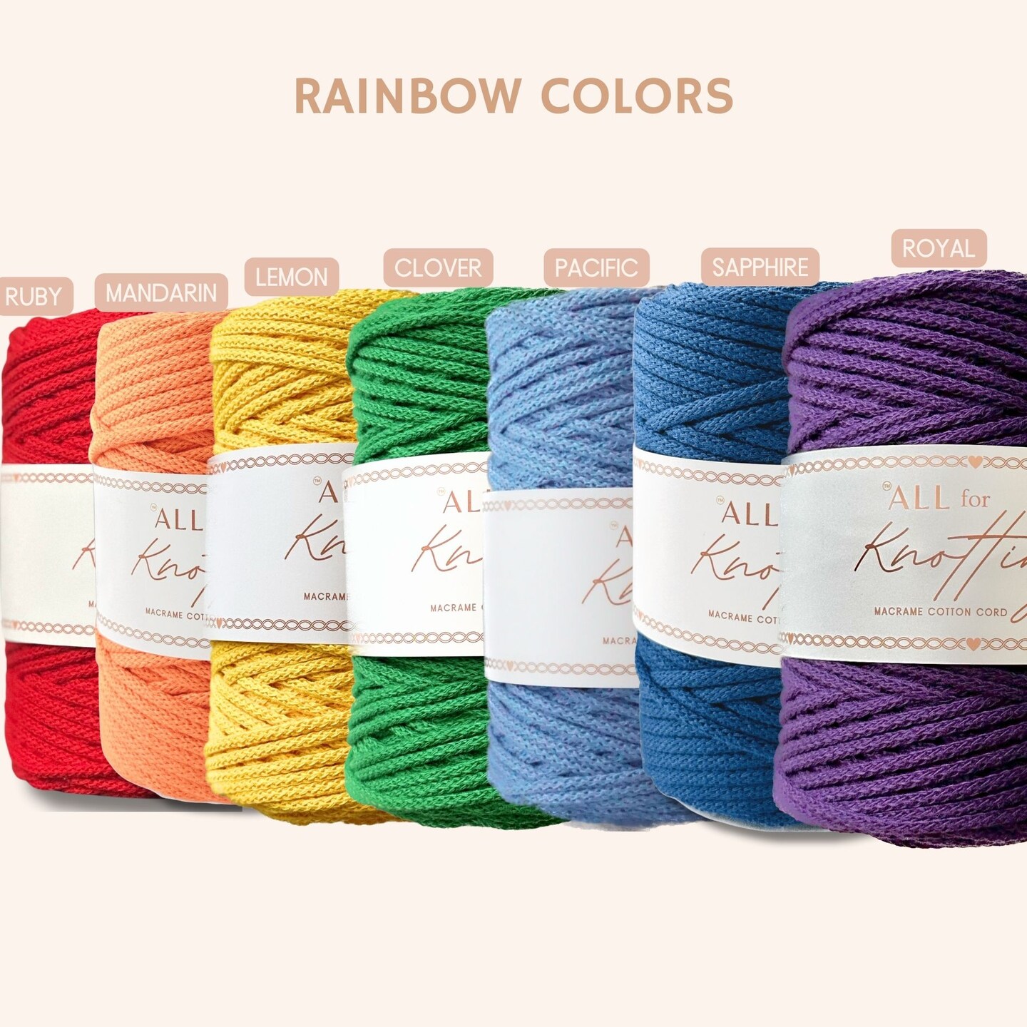 5mm Braided Cords for Macrame, approx 390ft/130yds - All for Knotting