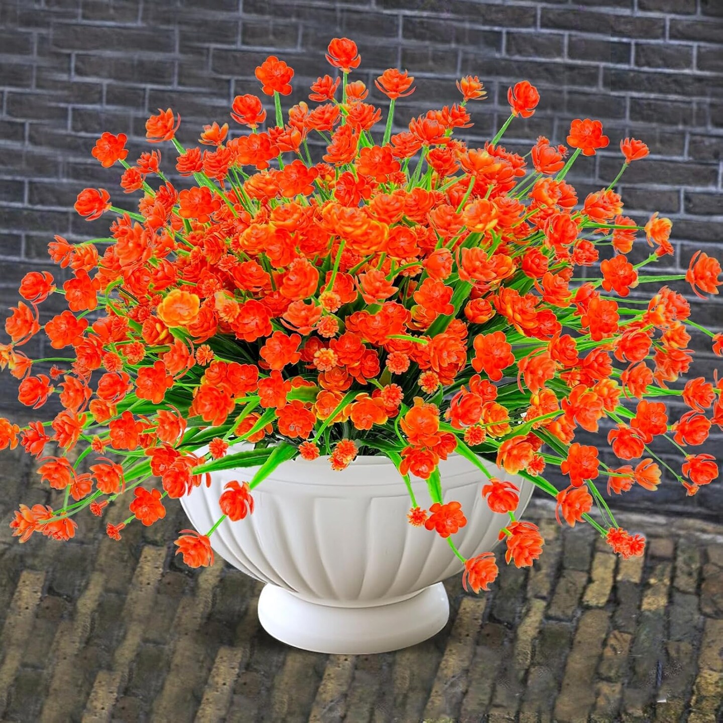20 Bundles Artificial Fall Flowers for Outdoors Fake Plants Fall Summer Decor, UV Resistant Artificial Plants Fake Flowers
