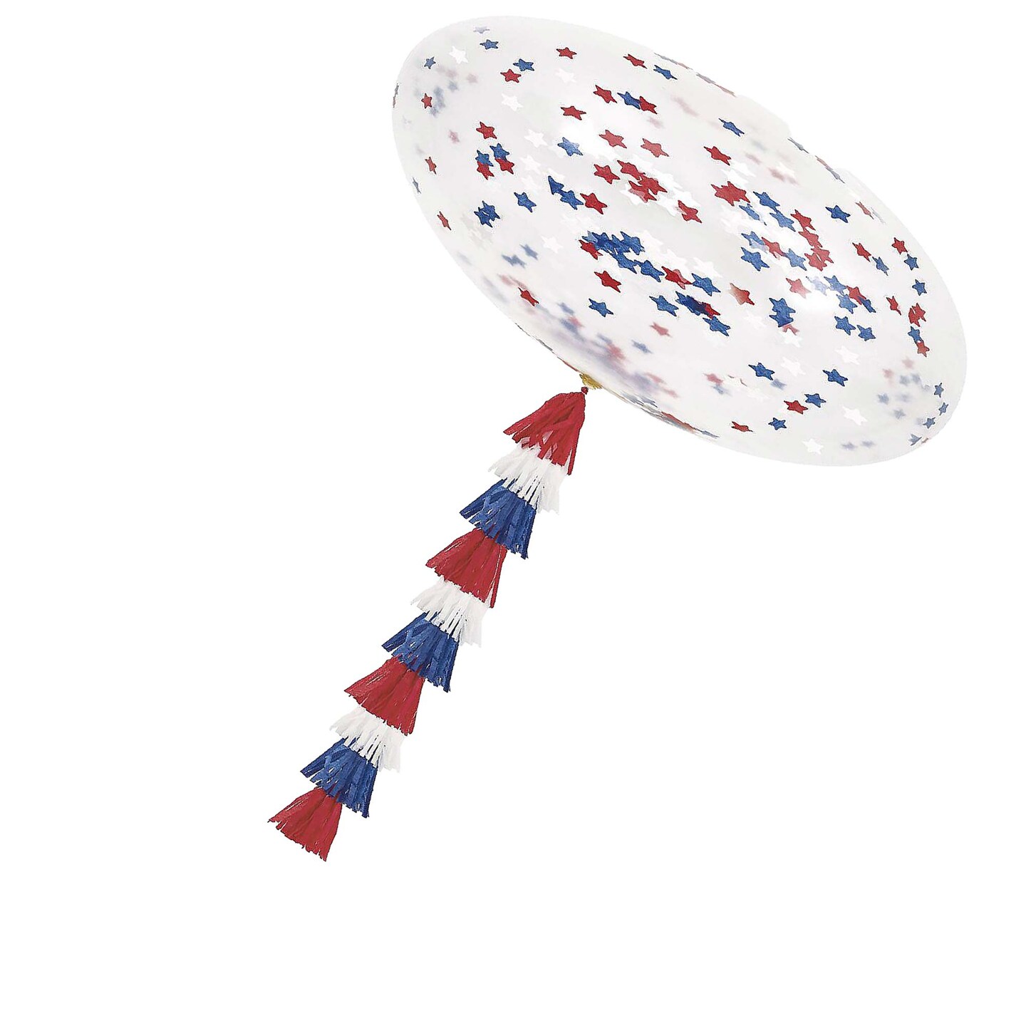 Clear Patriotic Confetti Filled Latex Balloon with Tassel Tail