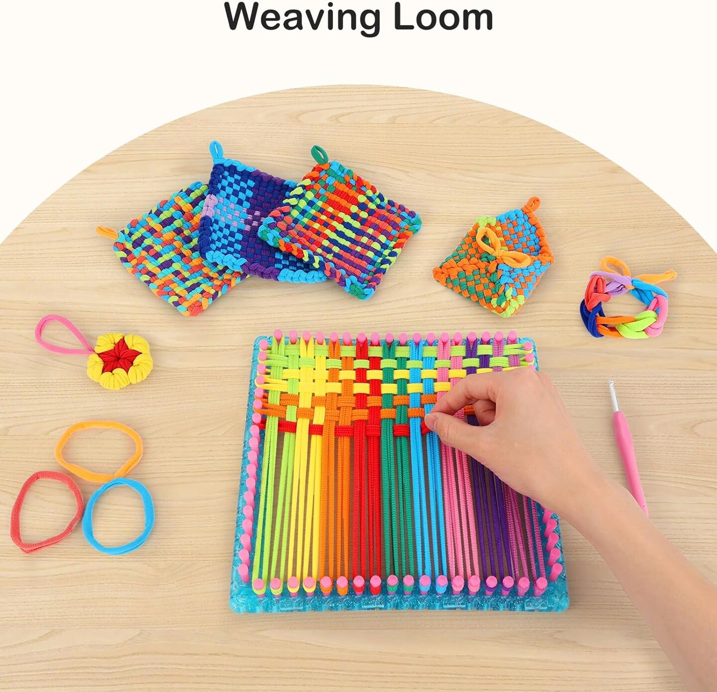 Weaving Loom Kit Toys for Kids, DIY Arts and Crafts for Adult, Weaving Looms for Potholder & Friendship Bracelet