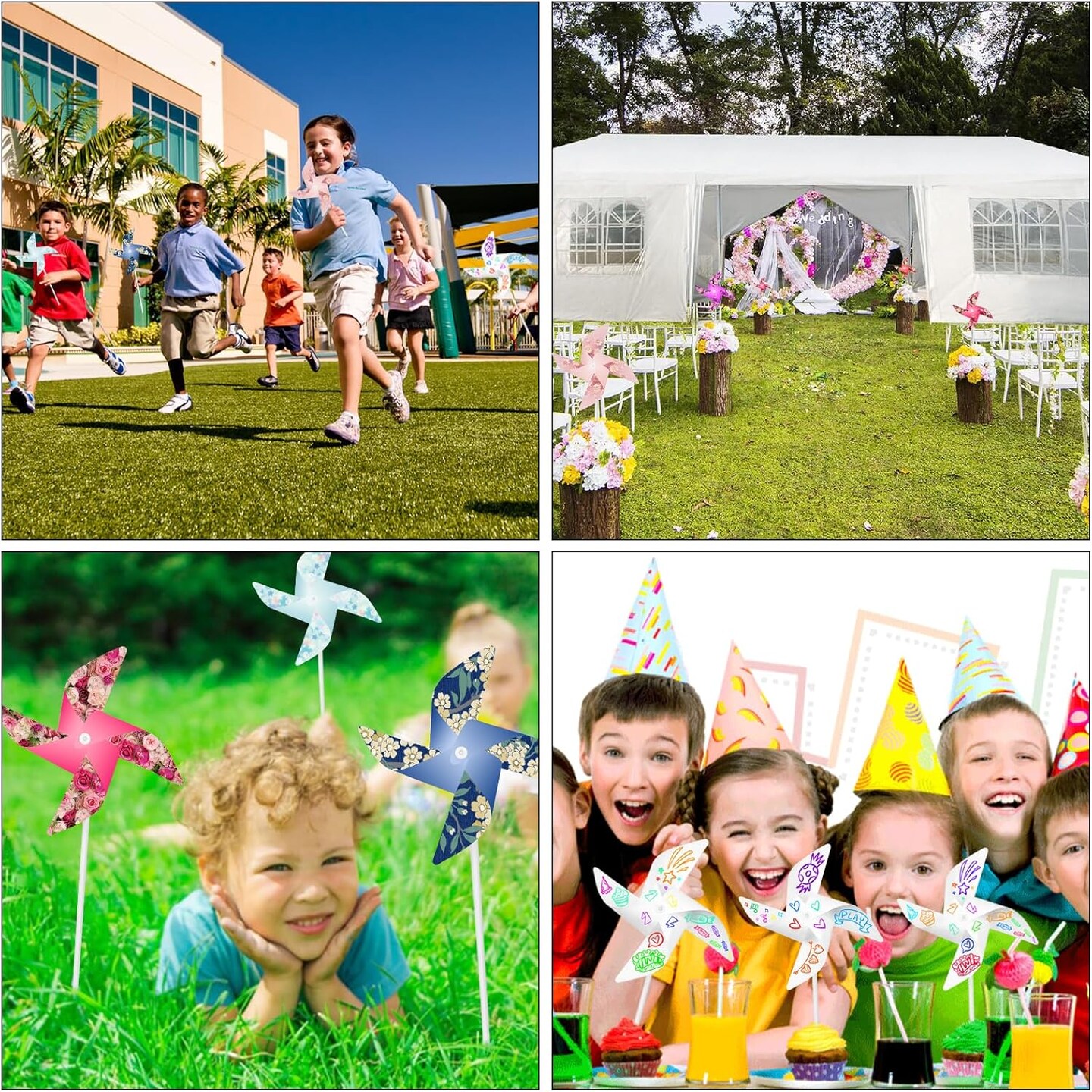 24 Pack Sublimation Blank Pinwheels DIY Pinwheels Craft Color Your Own Wind Spinners Toy Crafts DIY White Pinwheels Painting Party Favors Pinwheels