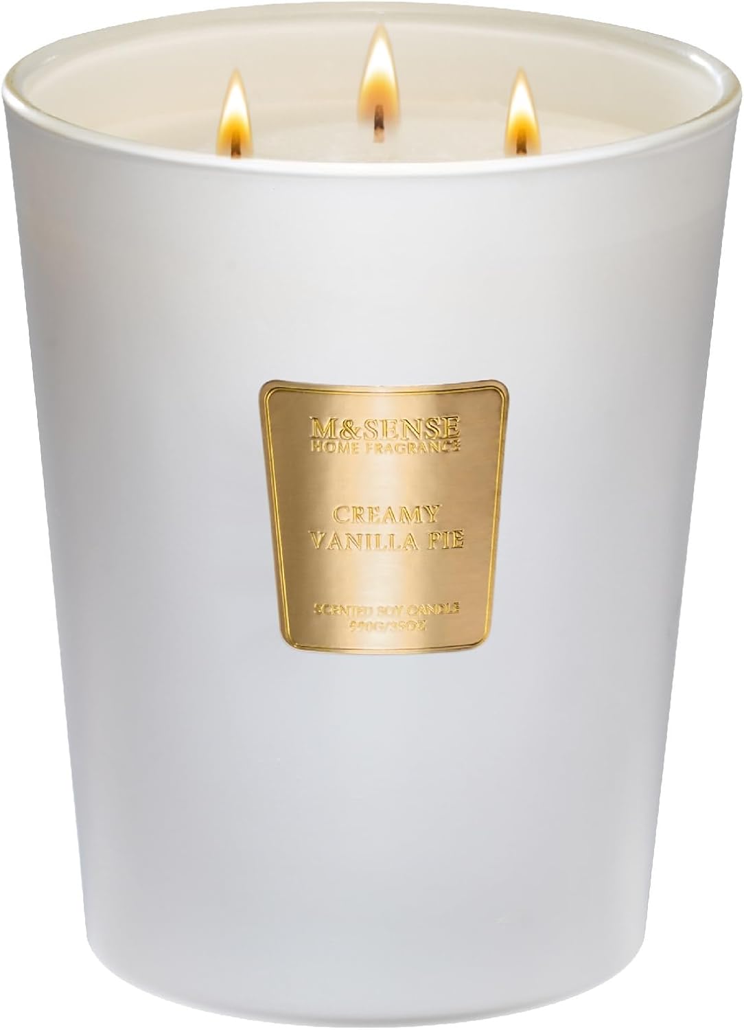 Extra Large Candle Creamy Vanilla Scented, 3-Wick 35oz 150H Long Lasting Candle, Natural Soy Wax Aromatherapy Candle for Stress Relief, Home Fragrance Housewarming Gifts Candle for Home Decor