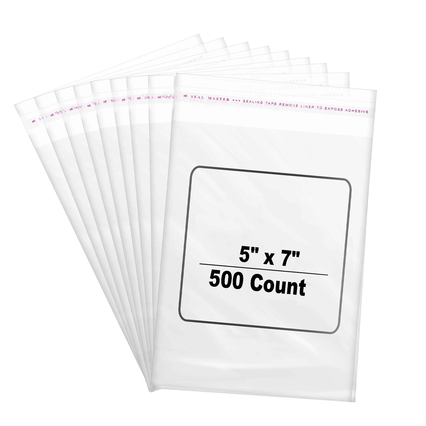 500 Count Clear Resealable Cellophane Bags Self Seal Envelopes 5&#x22; x 7&#x22; for for Crafts and Gift Packaging