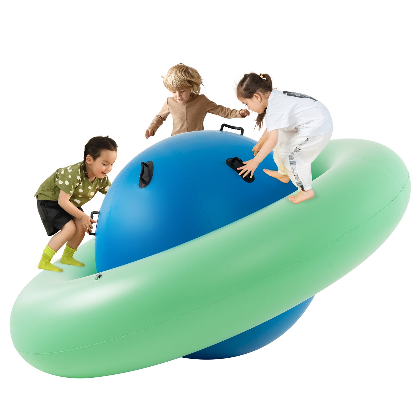 Kids Inflatable Dome Rocker Bouncer with 6 Handles 7.5 Foot Giant Play Set