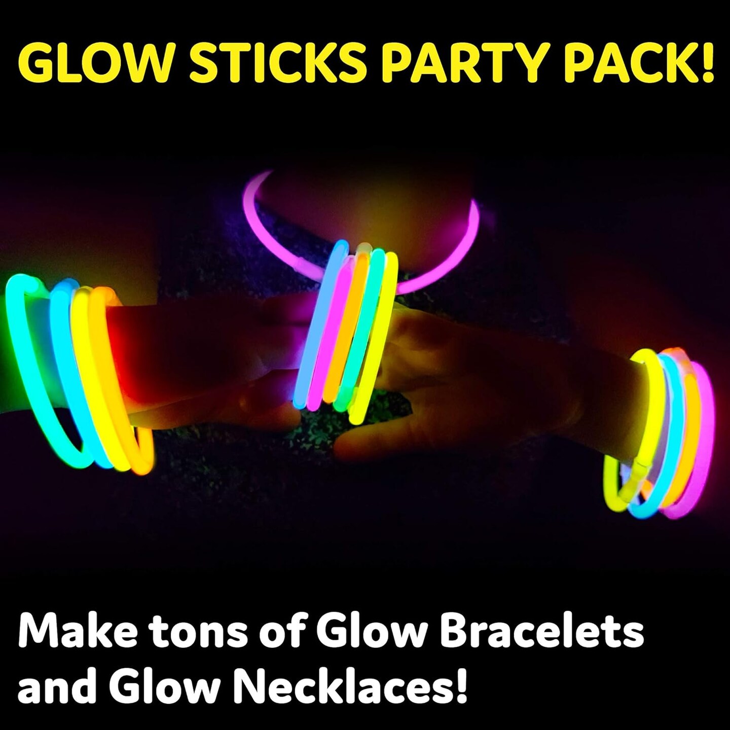 300 Ultra Bright Glow Sticks Jewelry Bulk Party Favors and Connectors - 8&#x22; Glow in The Dark Party Supplies, Neon Party Glow Necklaces and Glow Bracelets for Kids and Adults