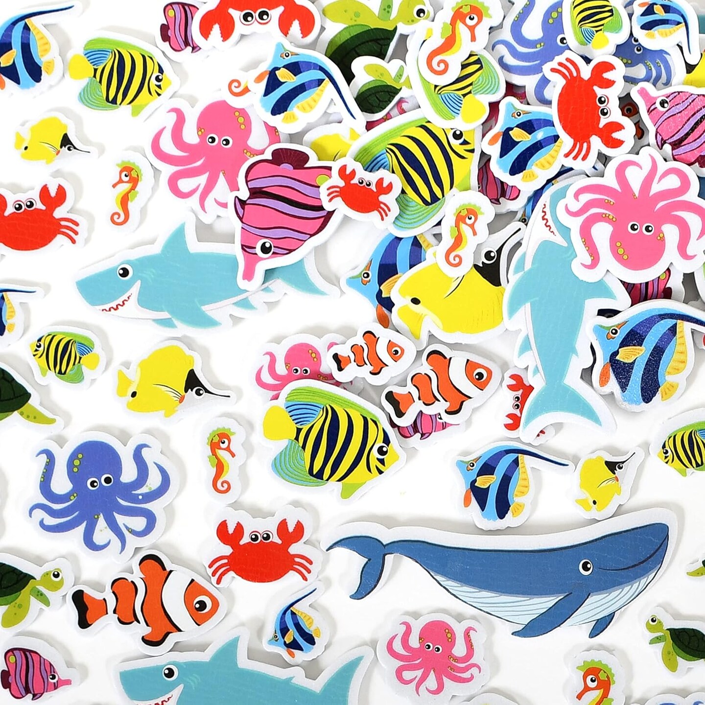 Foam Stickers - Sea Life - Pack of 168 - Self-Adhesive Stickers for Kids - 3D Puffy Ocean Stickers for Laptops, Party Favors and Crafts