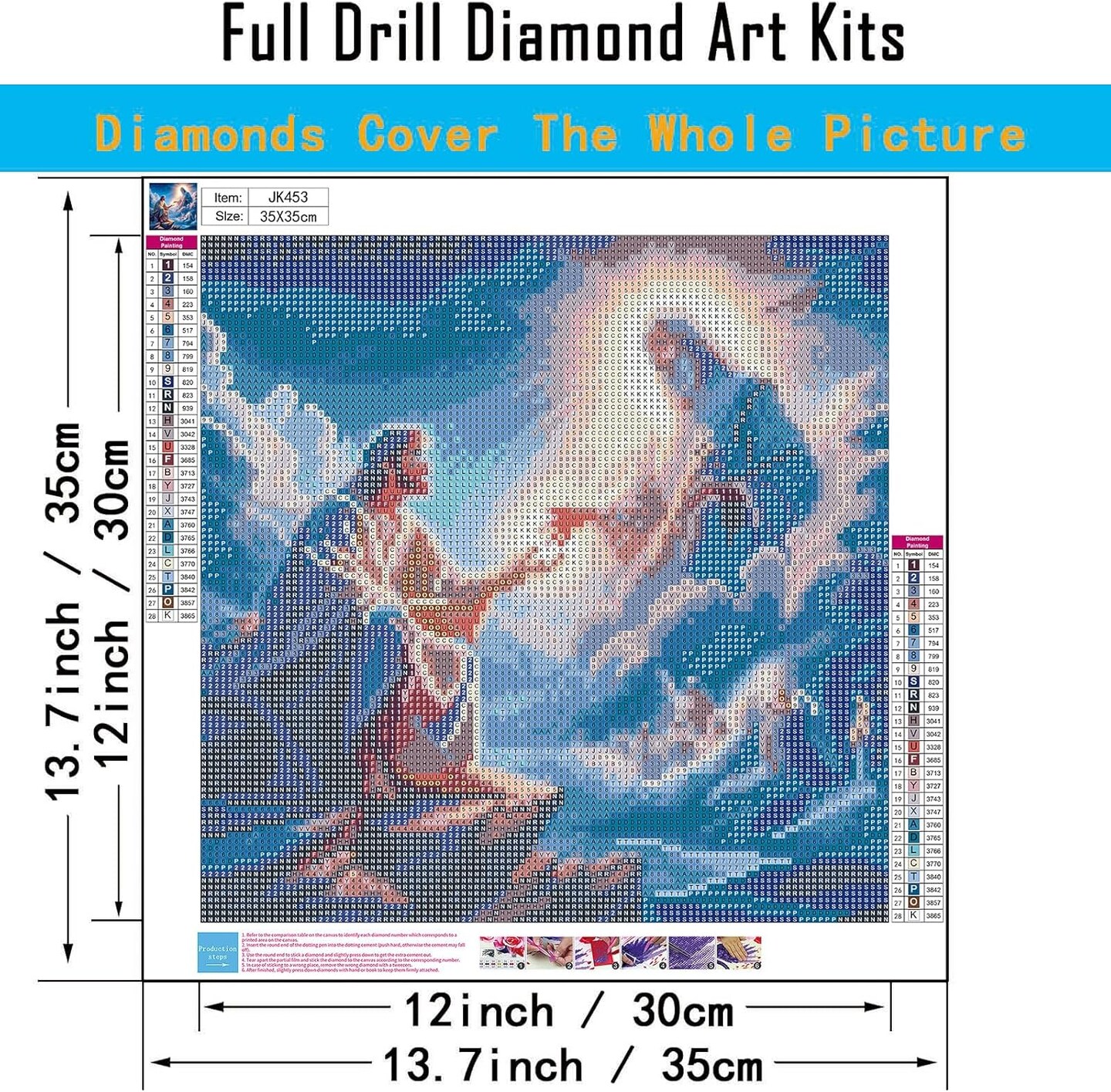 Jesus 5D Diamond Painting Kit – DIY Full Drill Faith-Inspired Art for Adults, 13.7 x 13.7 in, Home Wall Decor