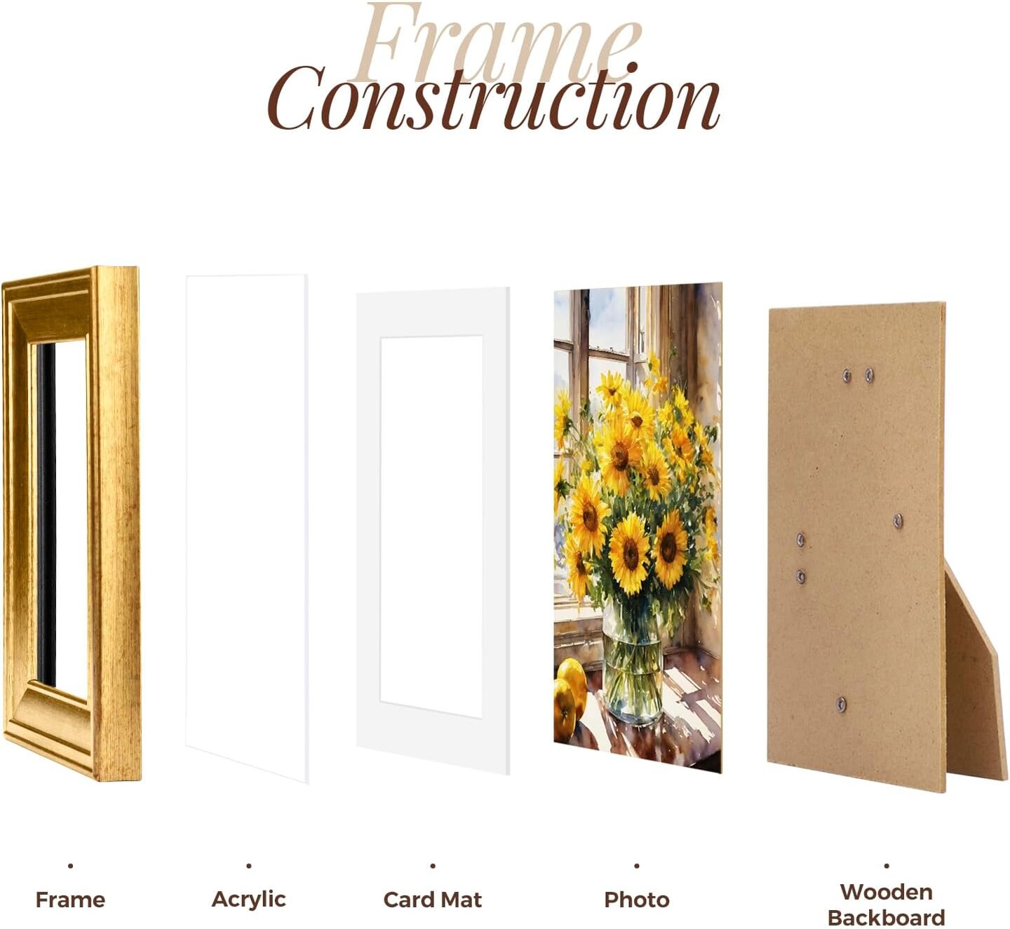 4x6 Picture Frames, Vintage Picture Frames for Wall Mounting or Table Display,Rustic Gold,1 Pack