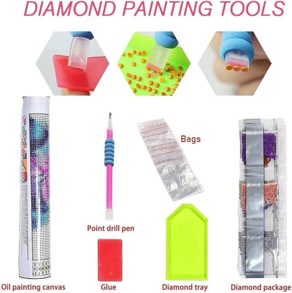 Mushroom Diamond Paintings Kits for Adults, Mushrooms Forest Diamond Art Kits Full Drill Diamond Dots Paint with Diamonds Gem Arts and Crafts for Beginner Adults Home Wall Decor