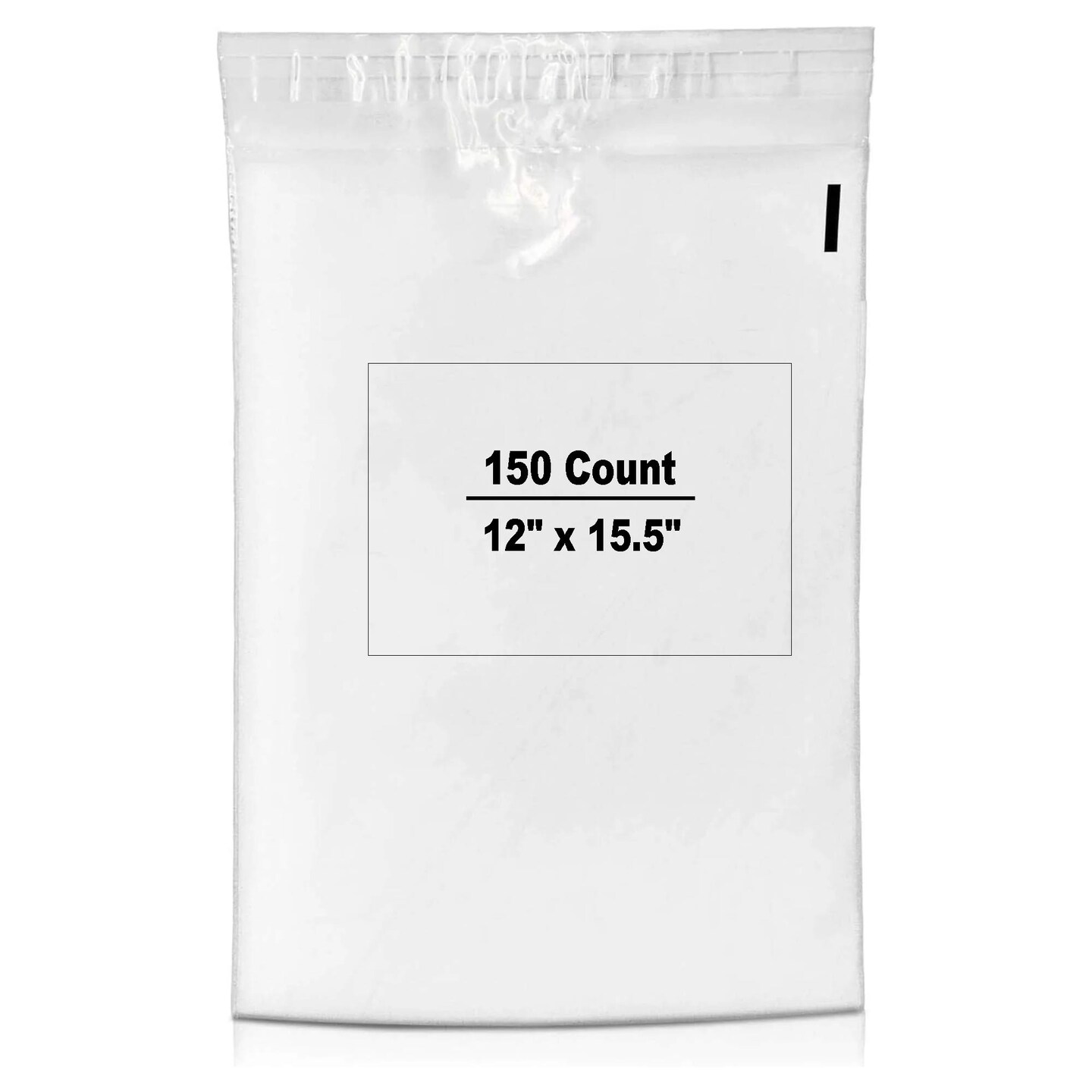150 Count Clear Plastic Poly Bags, 12x15.5 Inch Self Seal Mailers for Large Items