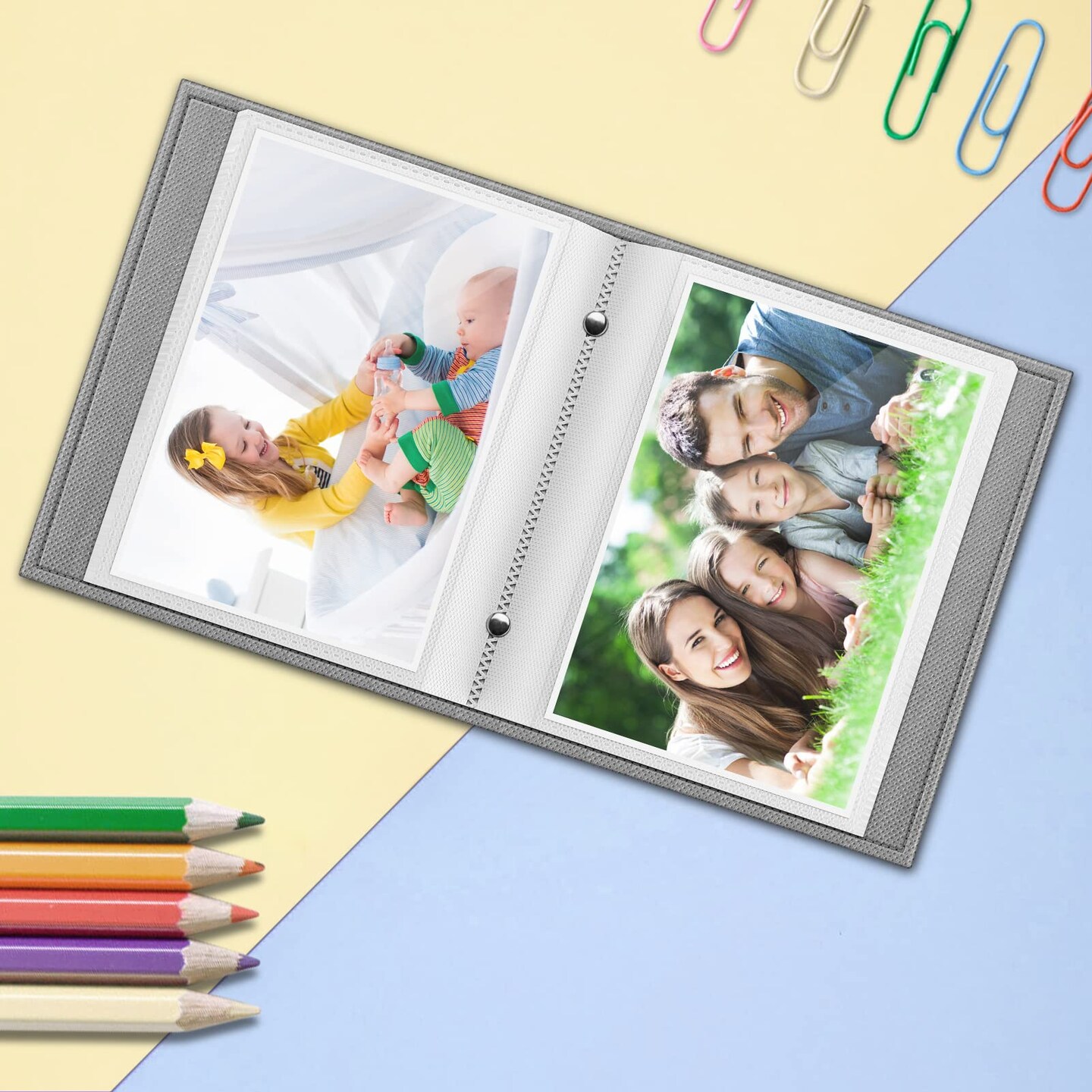 Photo Album 4x6 Photos - 52 Pockets Small Mini Capacity Premium Vegan Leather Cover, Portable Wallet Albums for Family Wedding Boys Girls, Love Tree