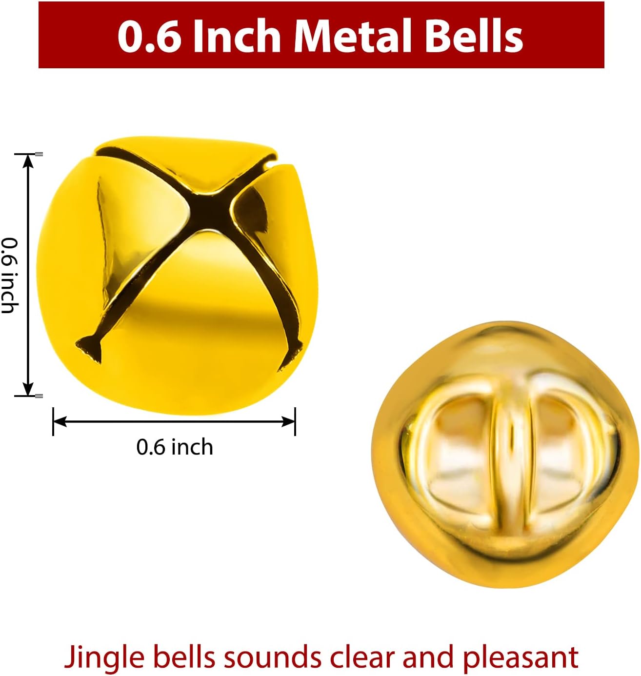 120-Piece Large Jingle Bells for Crafts – 0.6 Inch Christmas Bells in 8 Colors, Cheerful Sound for Wreaths, Holiday Decorations, and Christmas DIY Projects