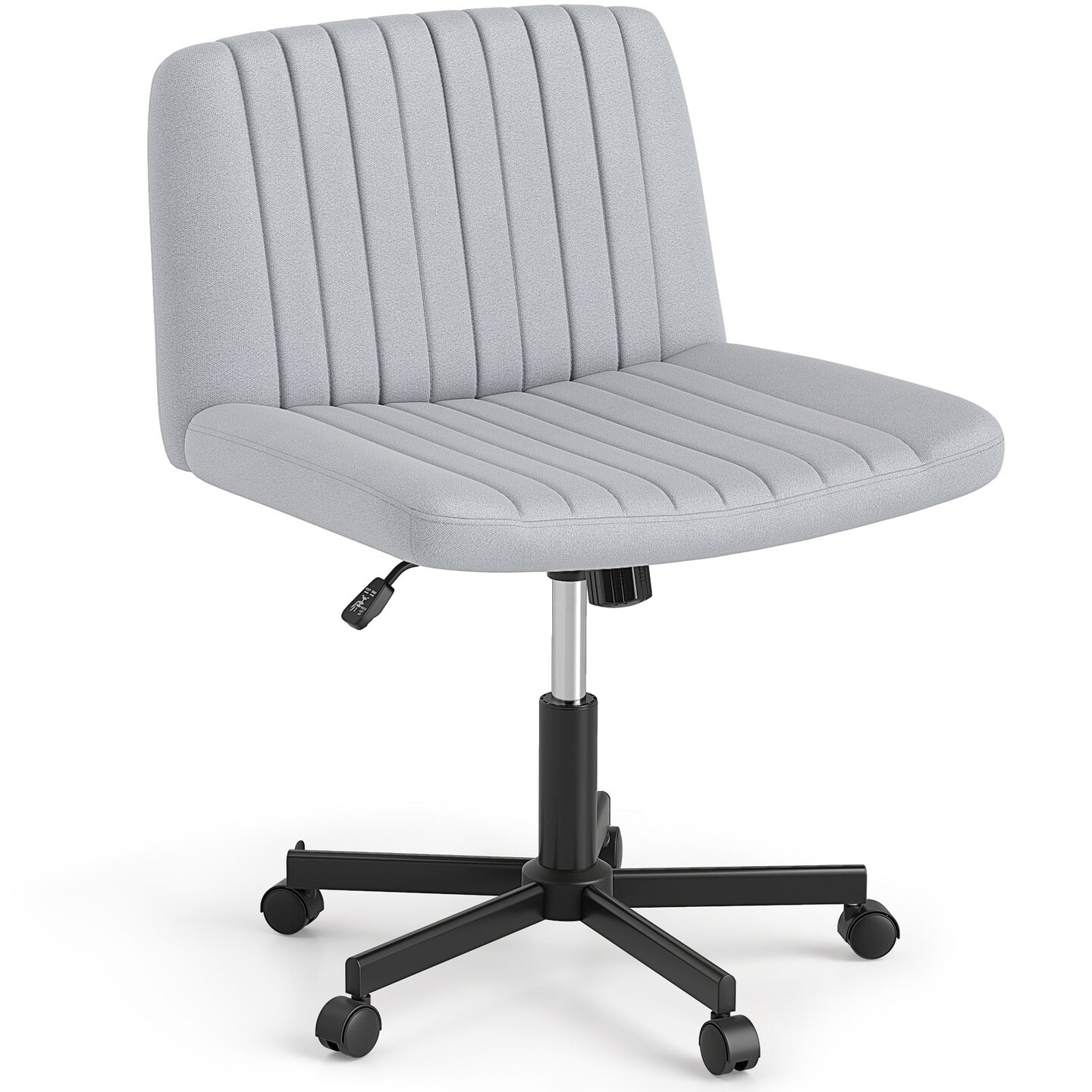 Cross-Legged Desk Chair with Wheels, Soft Padded Wide Seat for Home Office