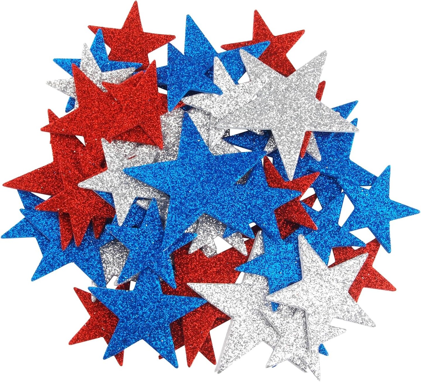 50 PCS Self-Adhesive Small Stars for Greeting Cards, Glitter Star Foam Stickers for Party Decoration, Star Shape Glitter Foam Sticker for Kid&#x27;s Arts Craft Supplies