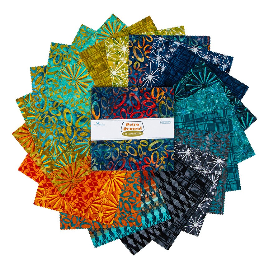 Expressions Batiks 10&#x22; Square Pack in Retro Revival