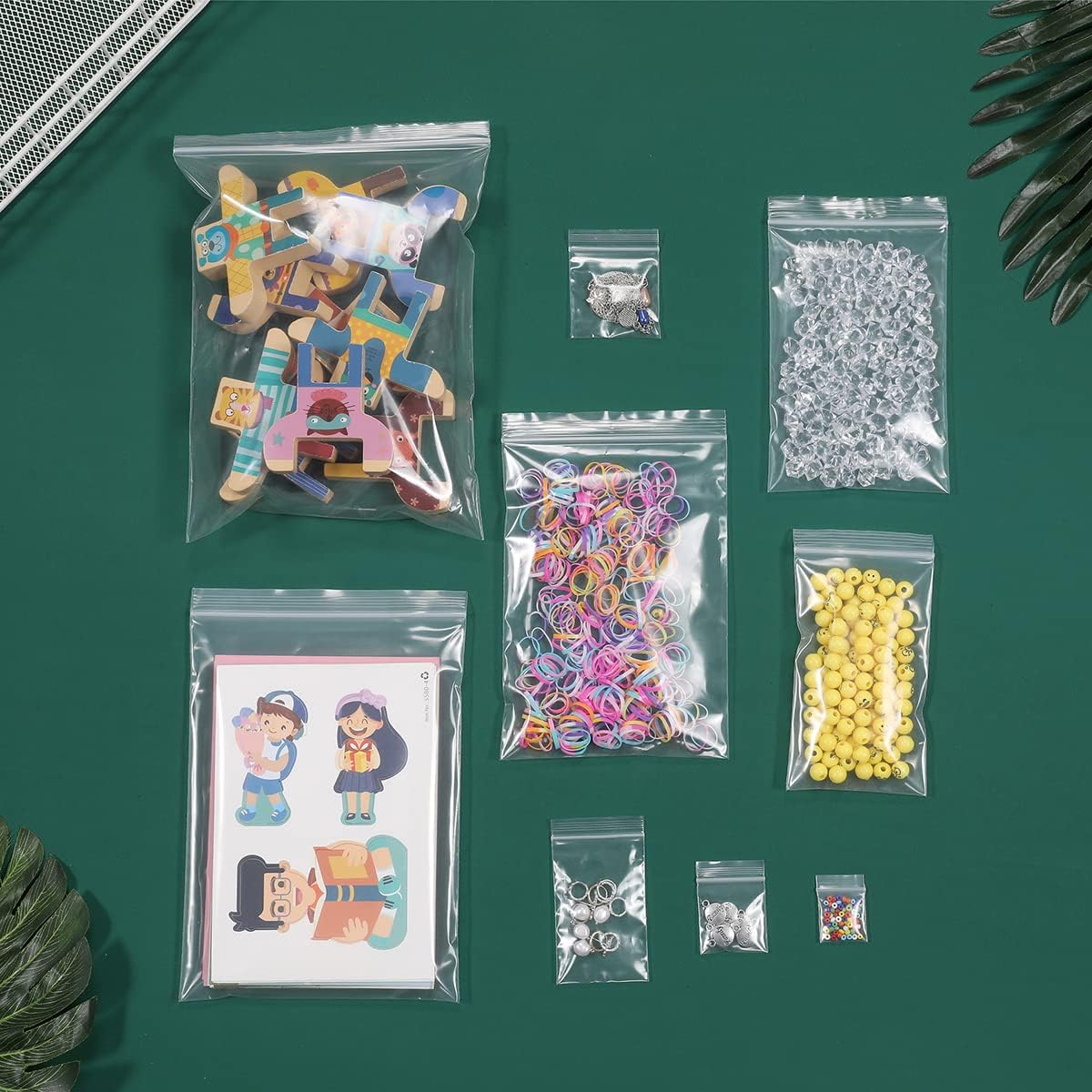100 PCS 6" x 8" Thick Clear Zip Poly Lock Plastic Bags Seal Reclosable Zip Bag Durable 2.4 Mil Photo Cards Envelopes Snacks Seeds Zipper Bags