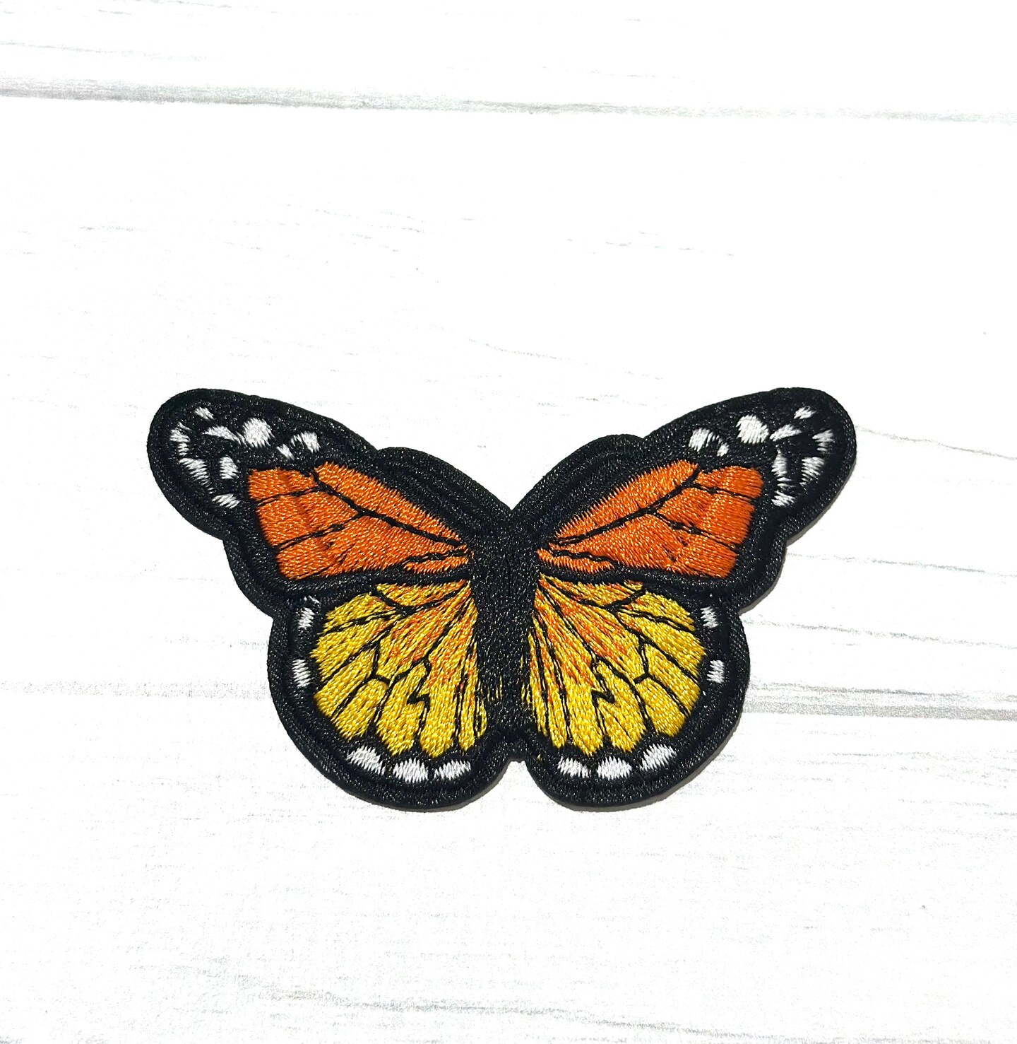 Monarch butterfly embroidered patch