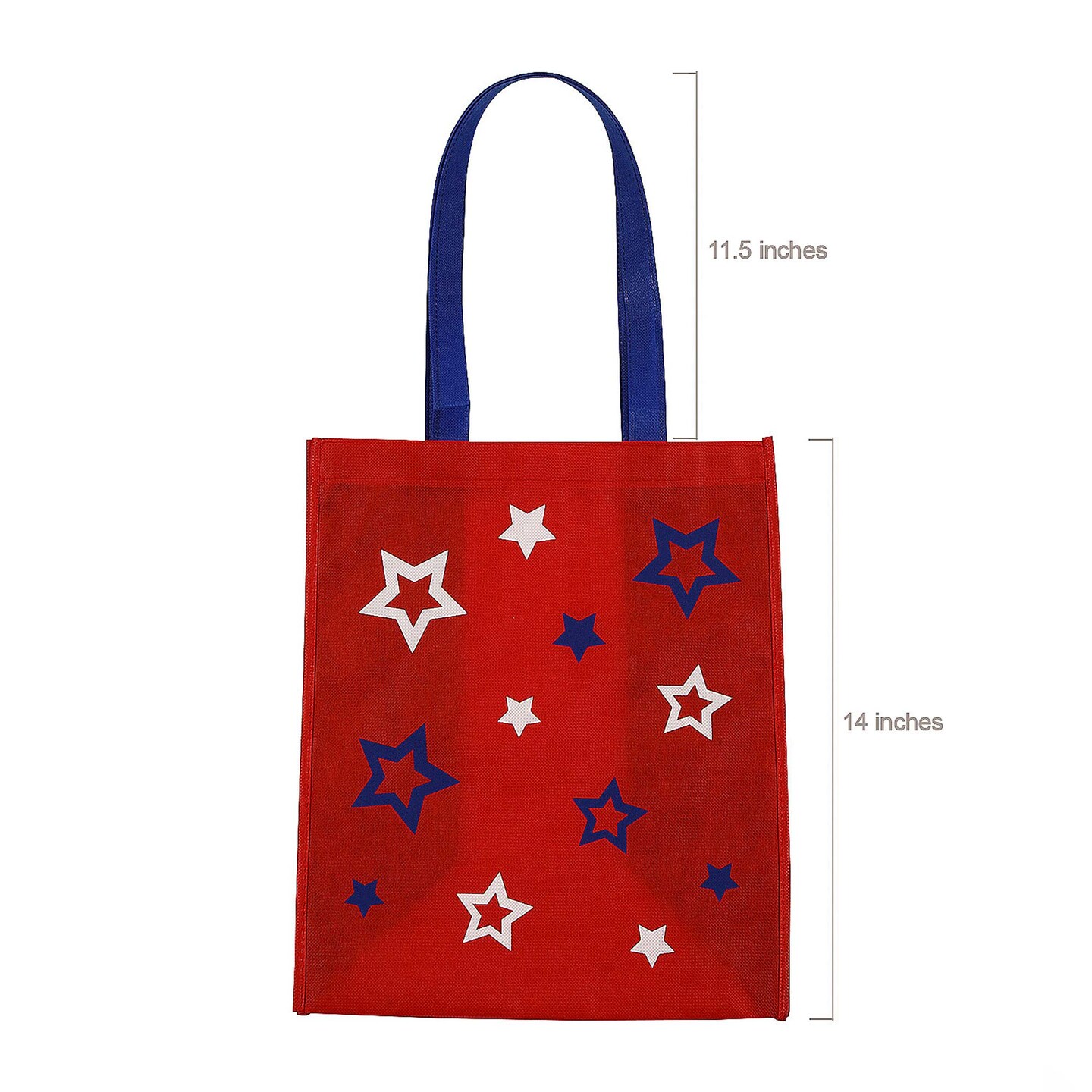 12" x 14" Medium Patriotic Shopper Nonwoven Tote Bags 12 Pieces
