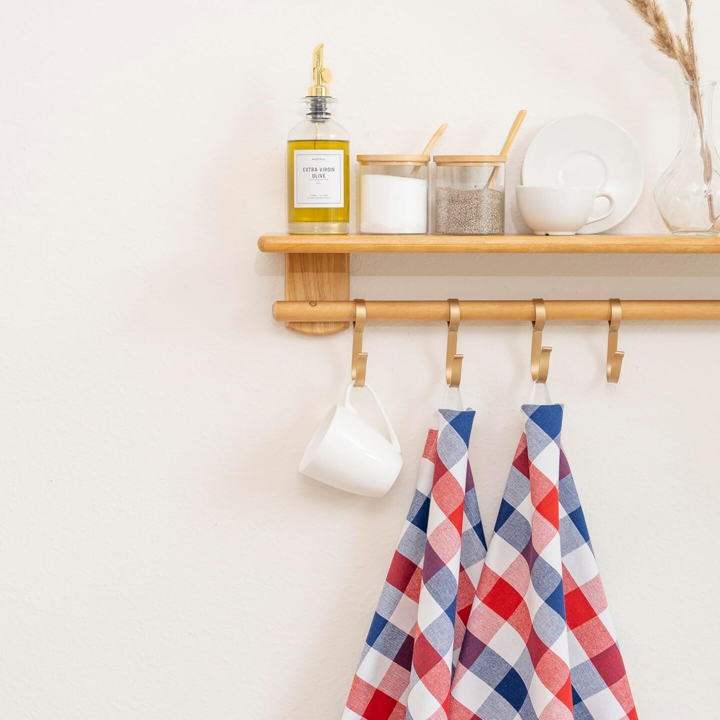 Red, White and Blue Kitchen Towels - Set of 6, 30&#x22;x20&#x22; July 4th Kitchen Towels - Highly Absorbent, Washable Patriotic Theme, Vibrant Colors of Independence Day (6 Pack)
