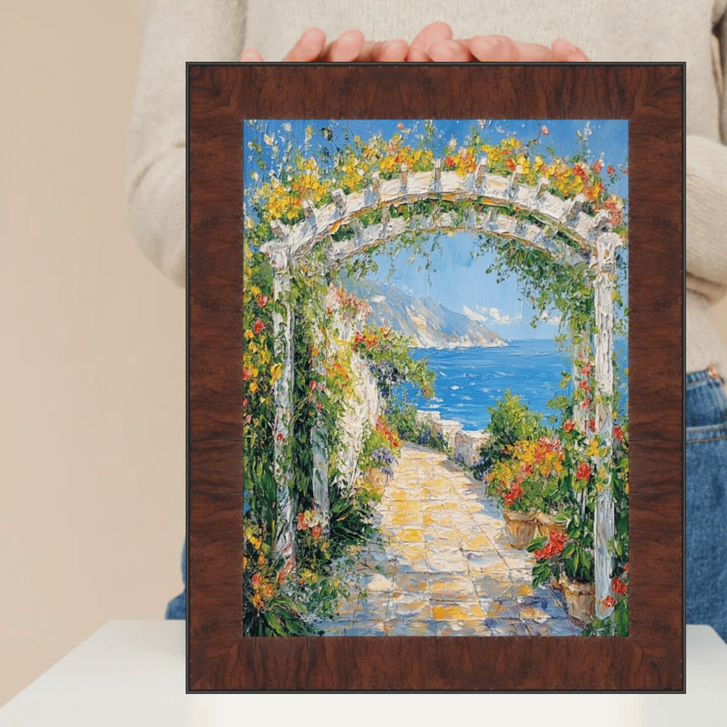 Contemporary Wood Grain Walnut Scoop Picture Frame 11x14 frame