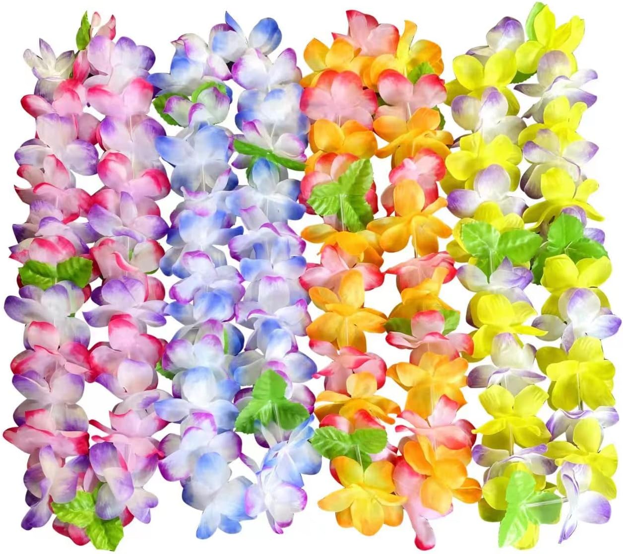 12PCS Hawaiian Leis Luau Party Decorations Tropical Party Favors Lei Hawaiian Flower Lei Perfect for Hawaiian Luaus Party Birthday Party Favors.