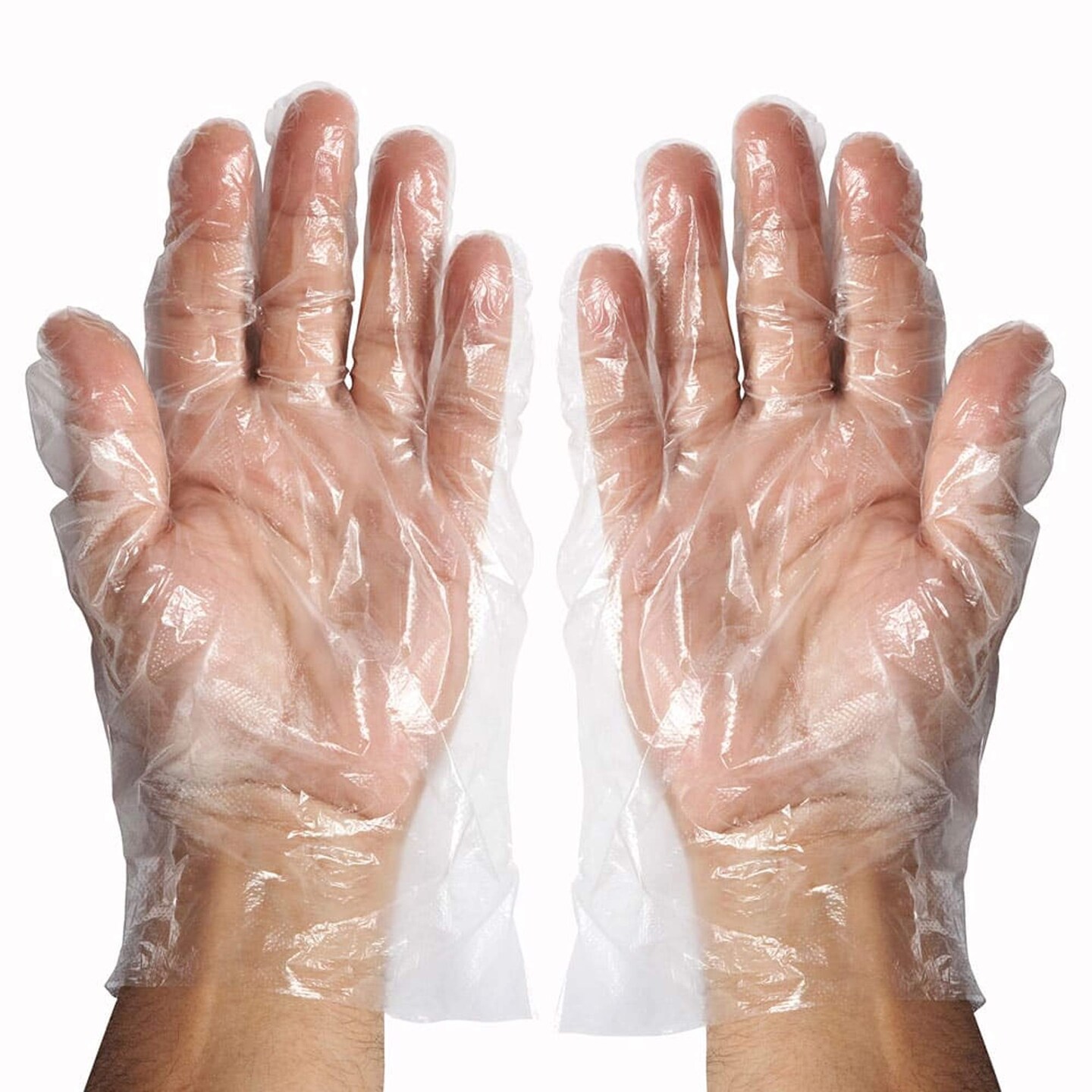 Disposable Textured Polyethylene Gloves Medium Clear