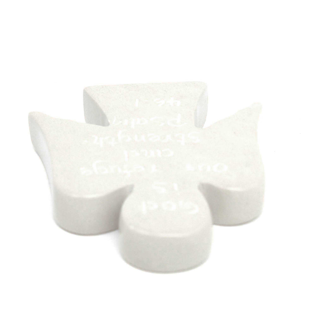 Cream-Grey Soapstone Angel Set of 2, 3 inches Hand-Carved and Sanded