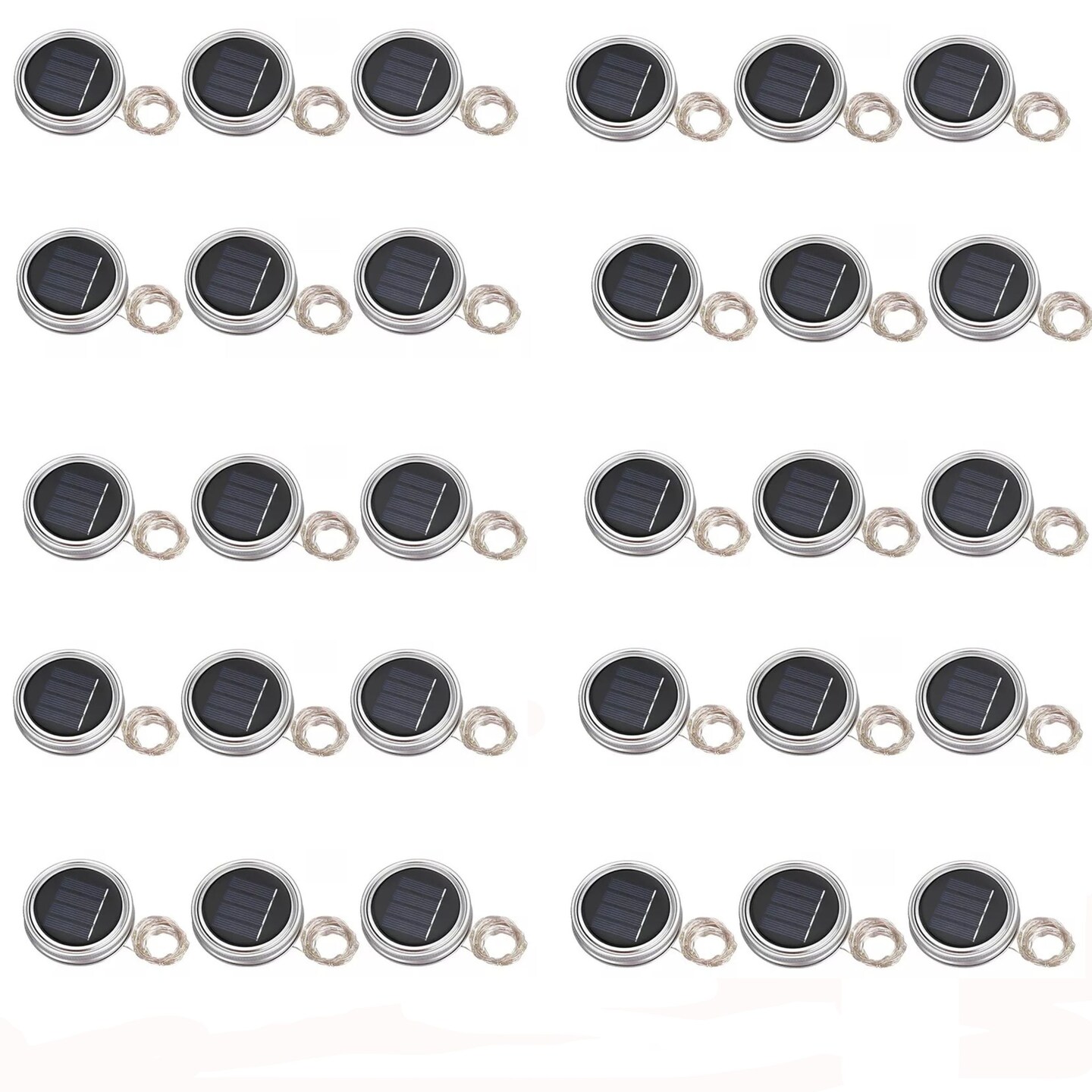 LED Solar Powered Mason Jar Lids Light Outdoor Decor Lamp+Hanger