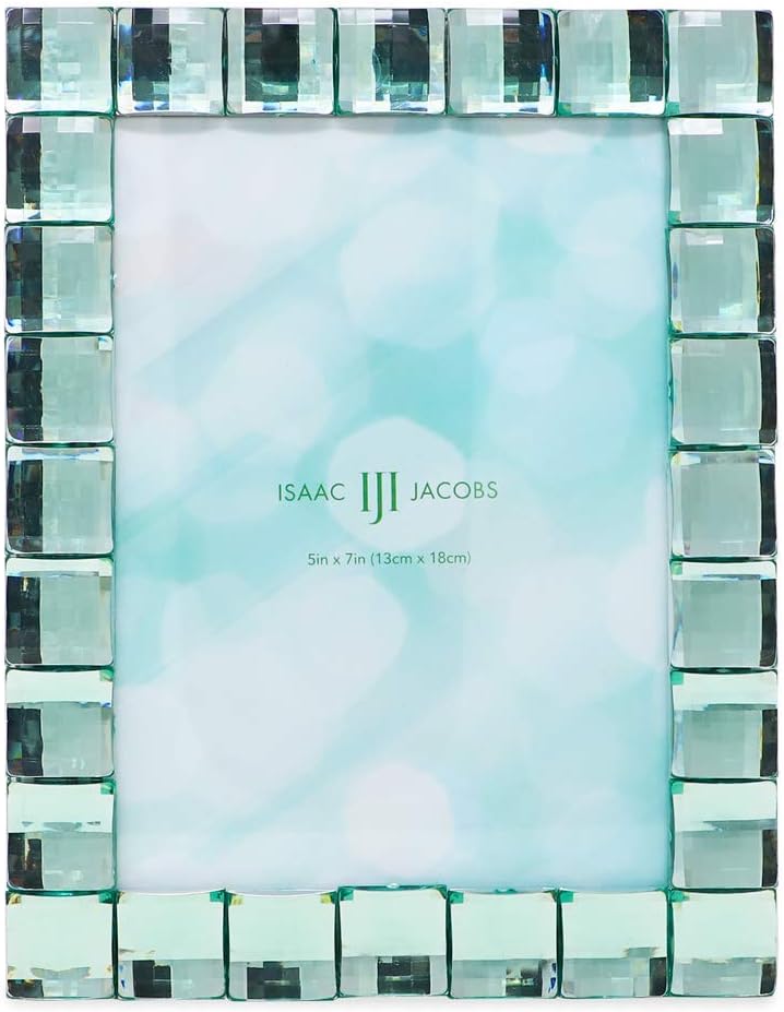 Decorative Sparkling Light Green Jewel 5x7 Picture Frame, Photo Display &#x26; Home D&#xE9;cor (Light Green)