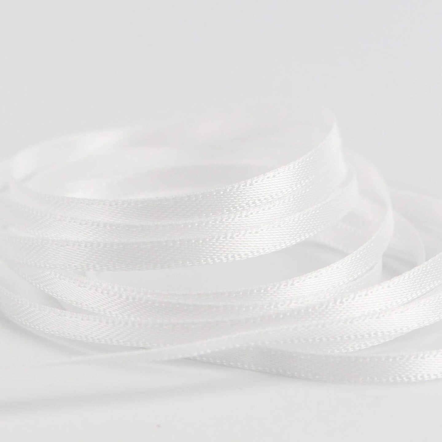 Solid Color Satin Ribbon 1/8 inch x 100 Yards Roll Ribbon for Crafts (White)