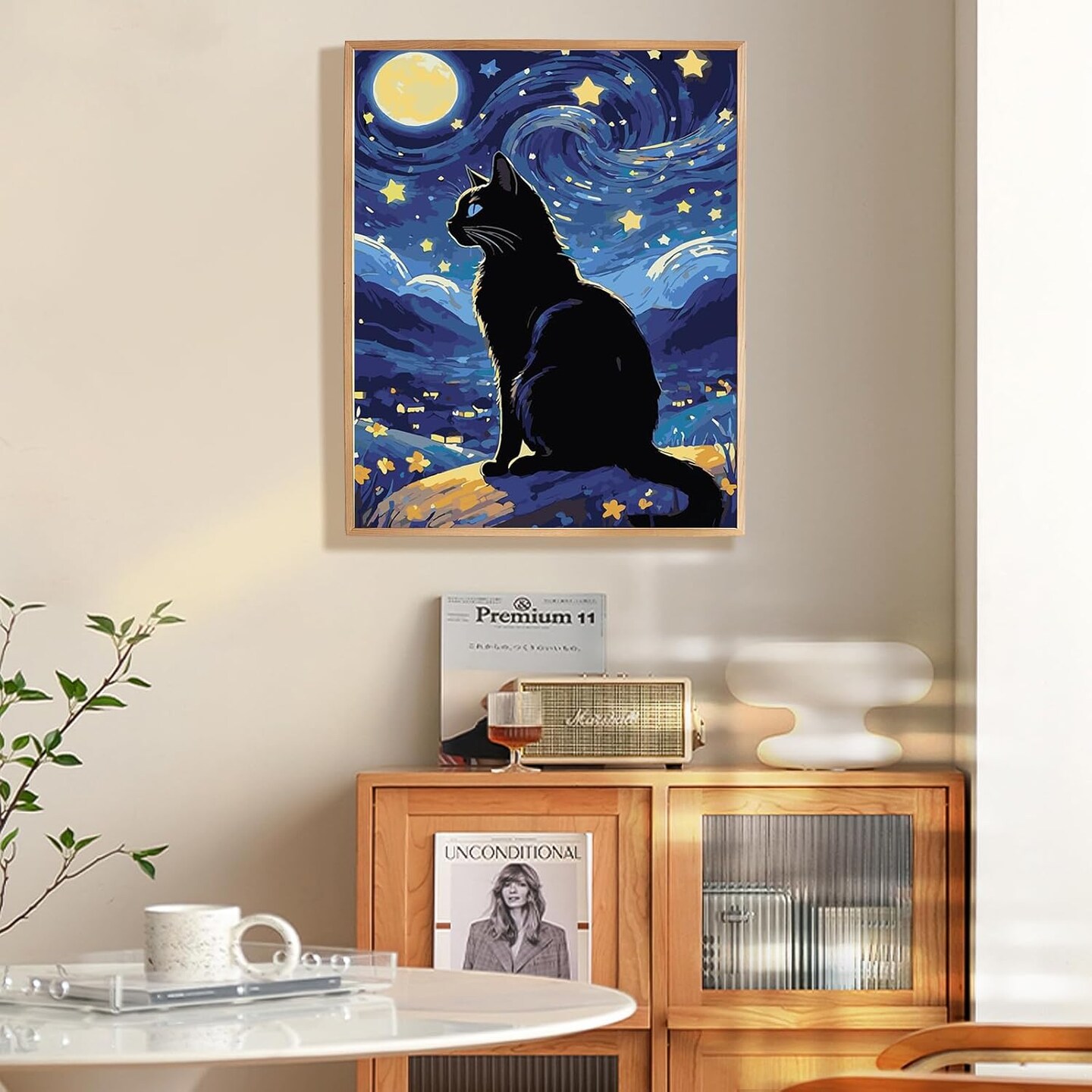 Paint by Numbers Kit for Adults Beginner, Cat Adult Paint by Number Kits on Canvas Without Frame