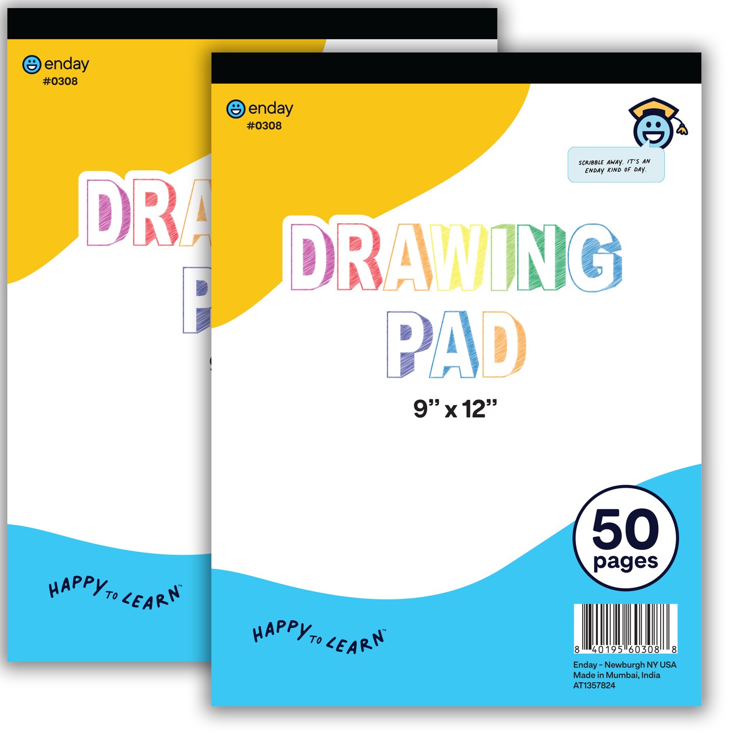 Sketch Pad For Kids - 9" x 12" Kids Drawing Pad, 50 Sheets Kids Sketch Book, Doodle Pad, Art paper for kids, Kids sketch pad, Kids drawing paper - by Enday
