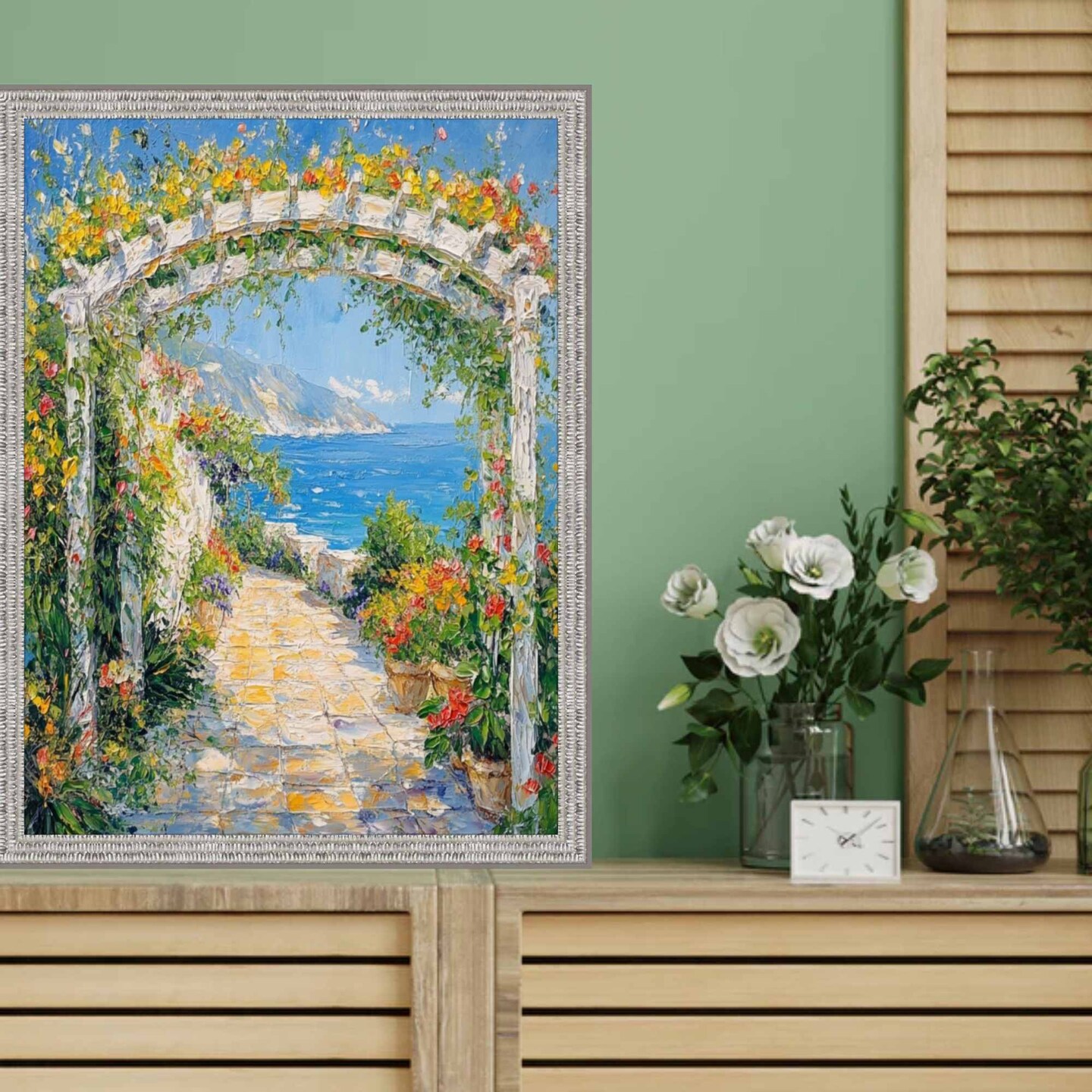 Slim Modern Bright Chrome Silver Pebbled Texture Picture Frame 20x28 frame