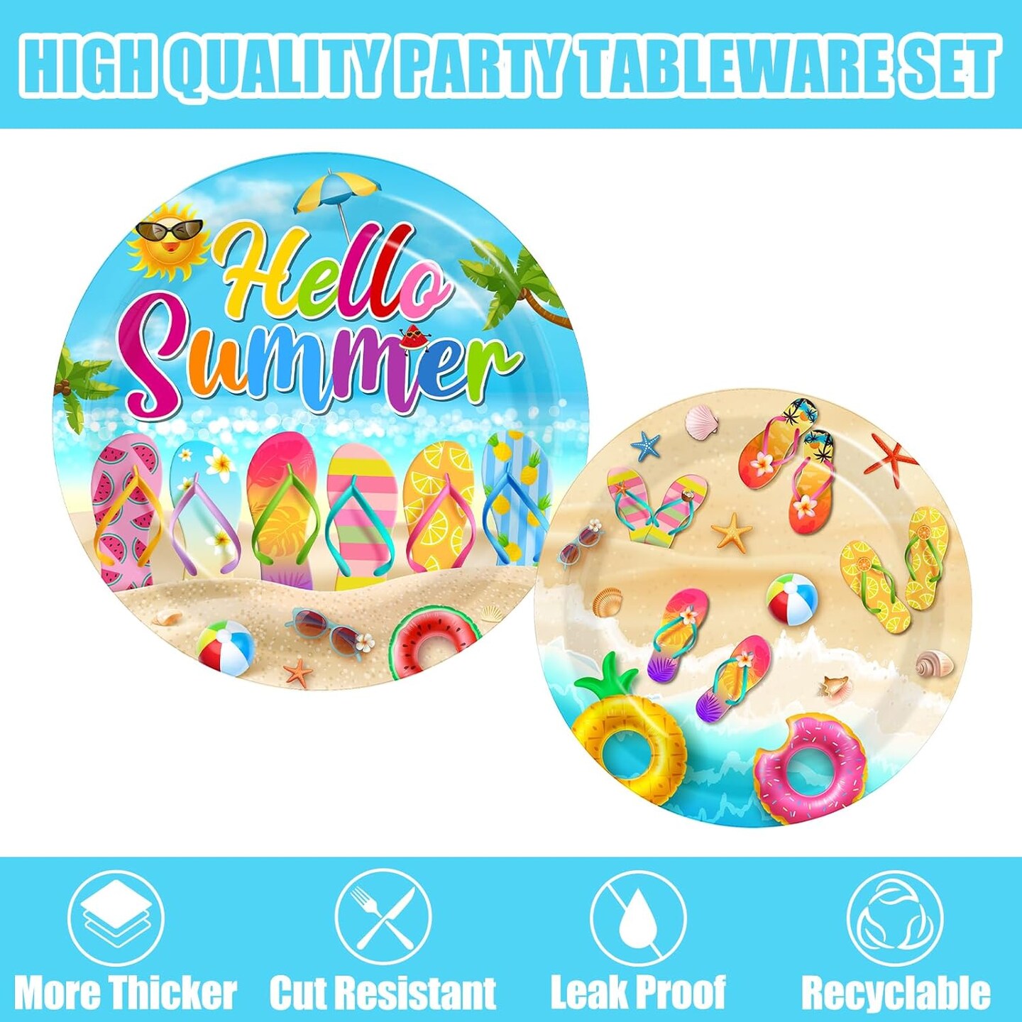 Beach Plates and Napkins Sets Beach Party Supplies
