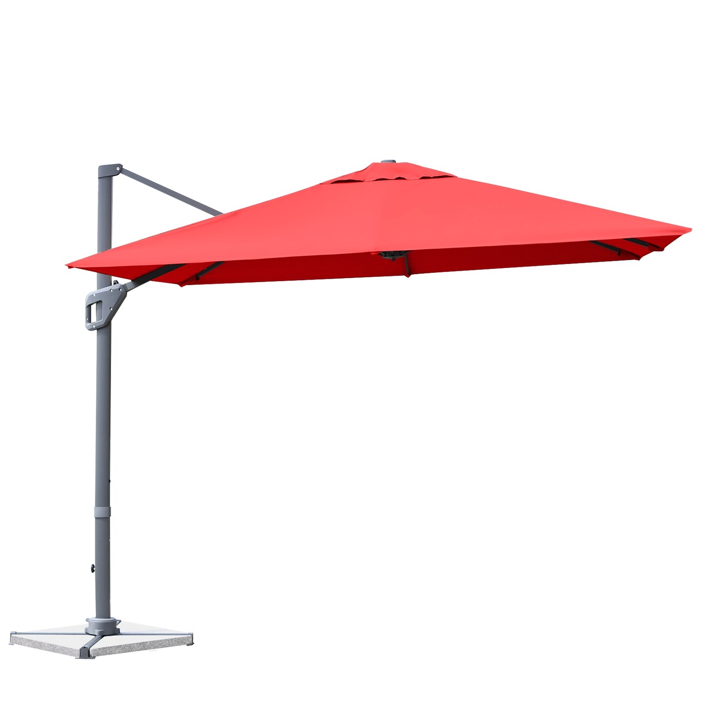 10x10 Feet Orange Polyester Outdoor Cantilever Umbrella with Aluminum Frame and Tilt Function Rust-Free
