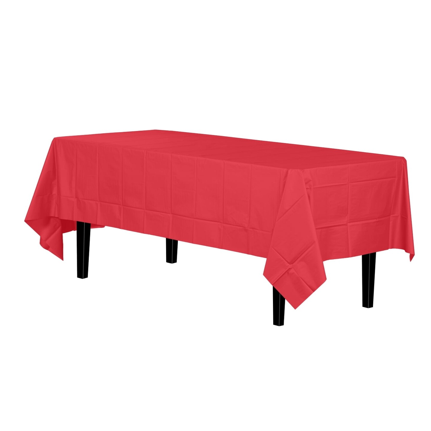 Exquisite 6-Pack Premium Plastic Tablecloth 54in. x 108in. Rectangle Plastic Table Cover