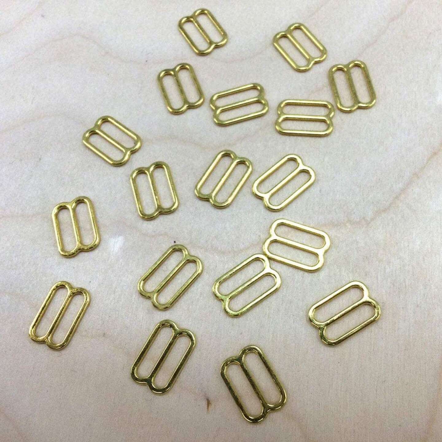 1 Dozen 1/2&#x22; Gold Strap Adjuster Slider for Bras Swimwear Lingerie Sewing Supplies