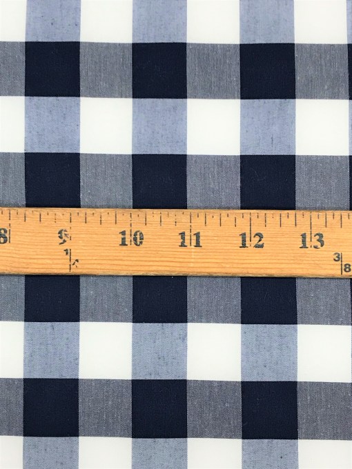 1 Yard Navy 1 Inch Gingham Check Poly Cotton Fabric 58/59 Inch Wide Non-Stretch Cloth for Apparel, Crafts & Home Decor