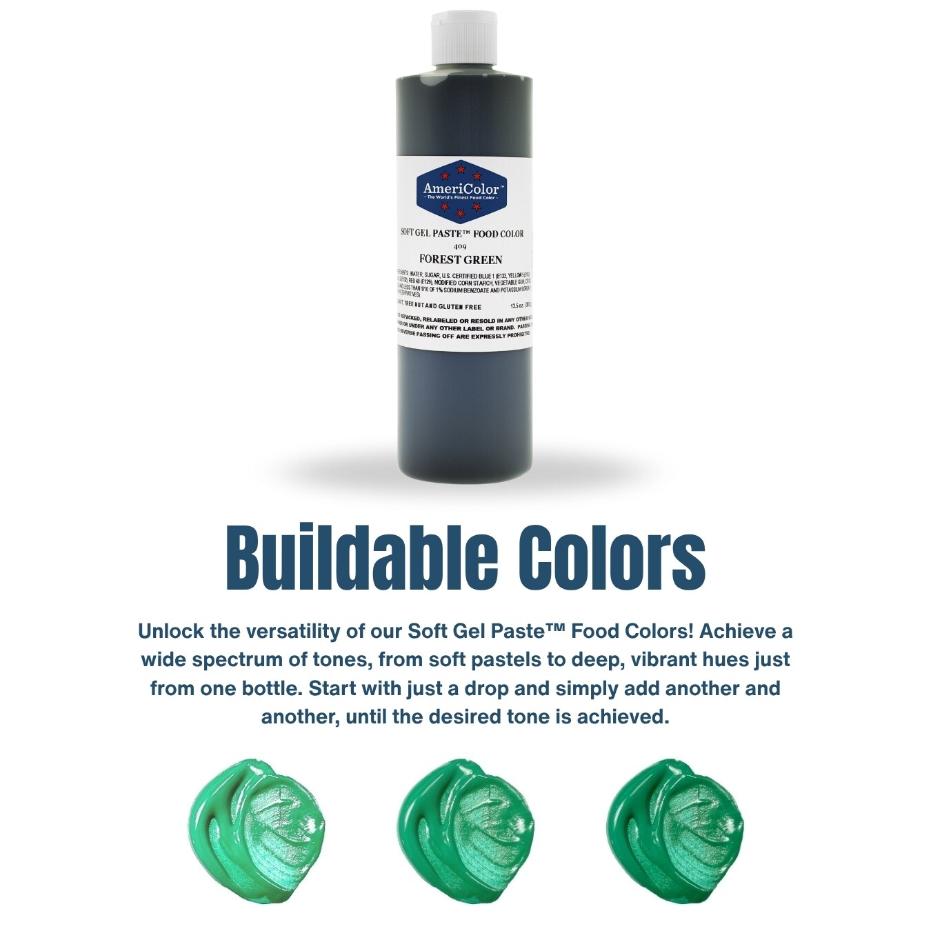 AmeriColor, Forest Green, 13.5 Ounce, Soft Gel Paste Food Color