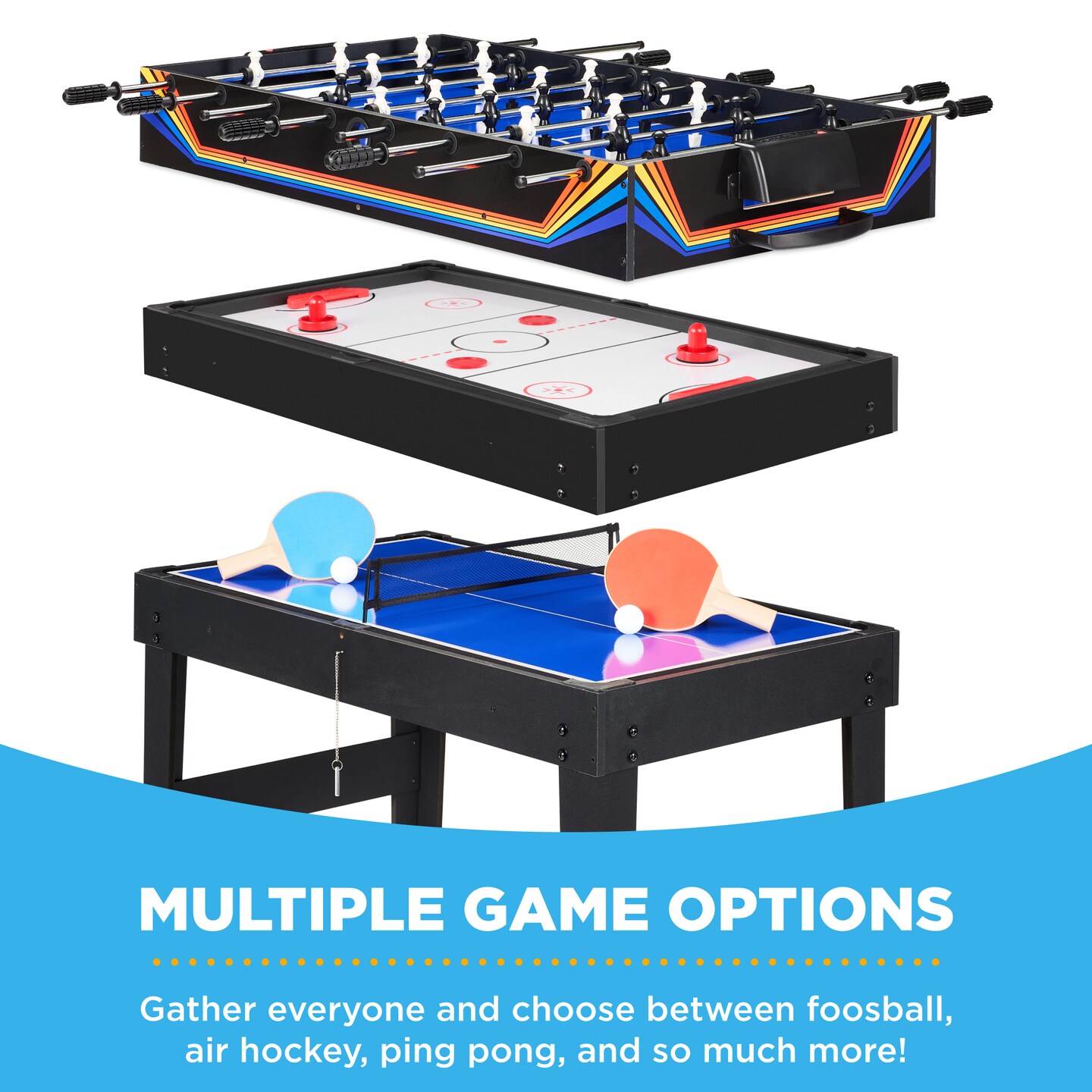 Best Choice Products 2x4ft 10-in-1 Combo Game Table Set w/ Hockey, Foosball, Pool, Shuffleboard, Ping Pong