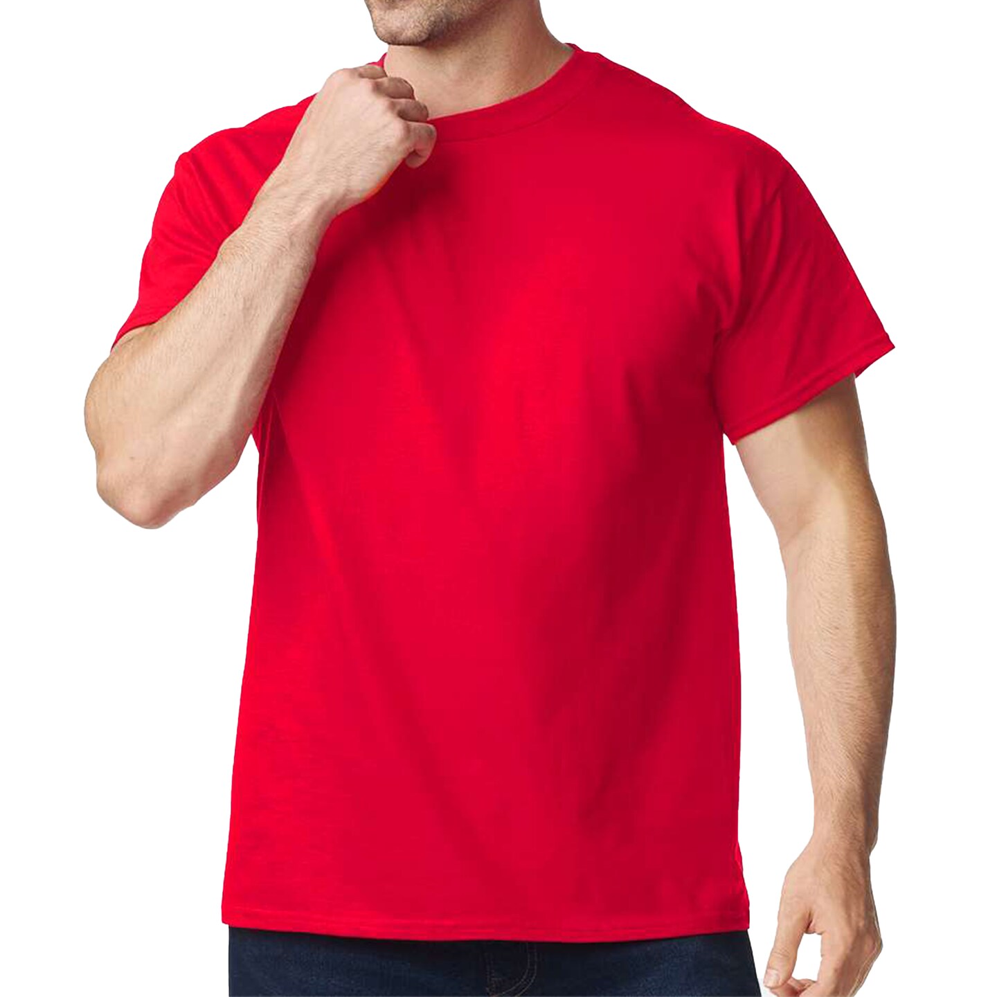 Gildan Unisex Blank T-Shirts for DIY Projects, Heavy Cotton, Red, 5 Pack