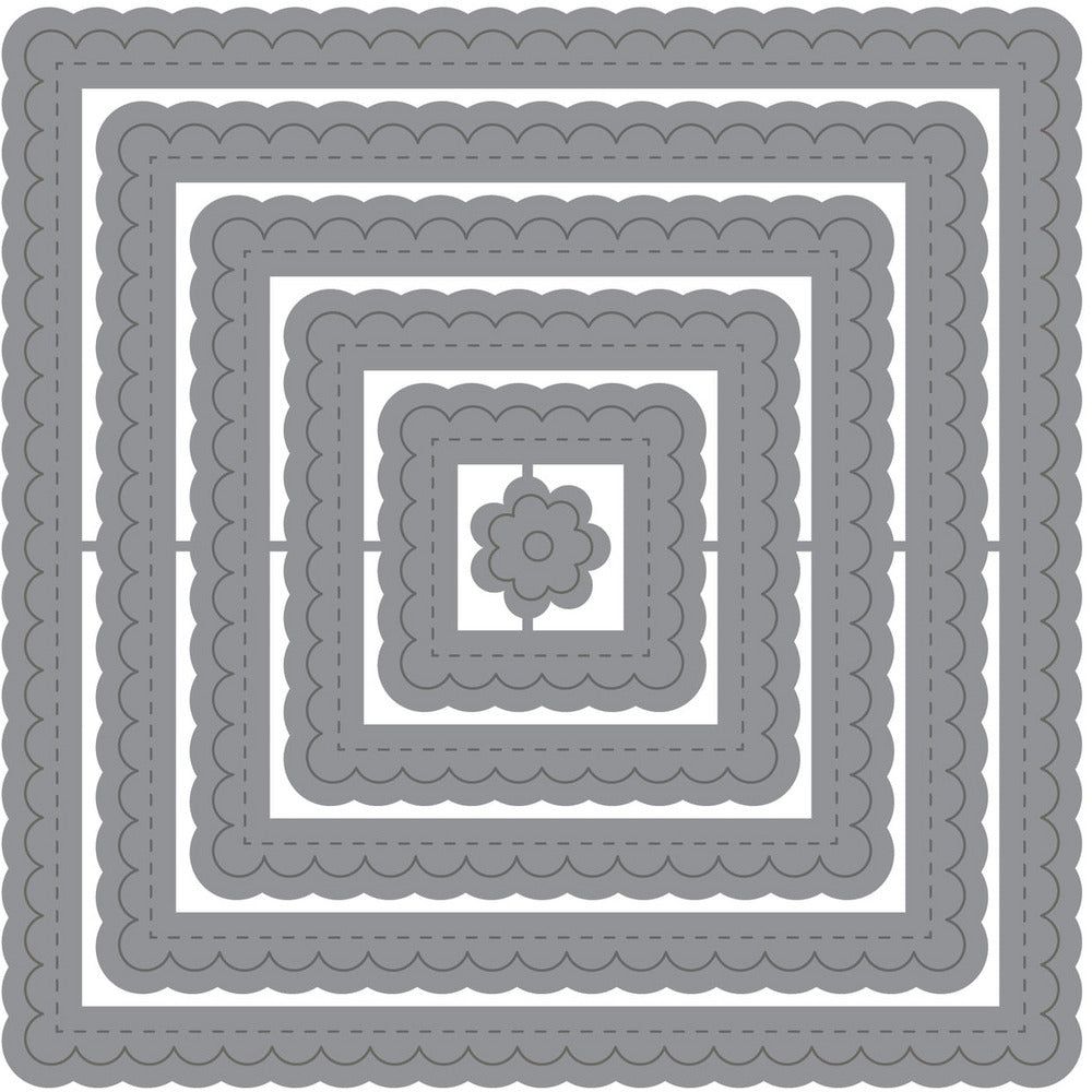 Stitched Scallop Squares - Honey Cuts - Stand-Alone Dies - Retiring