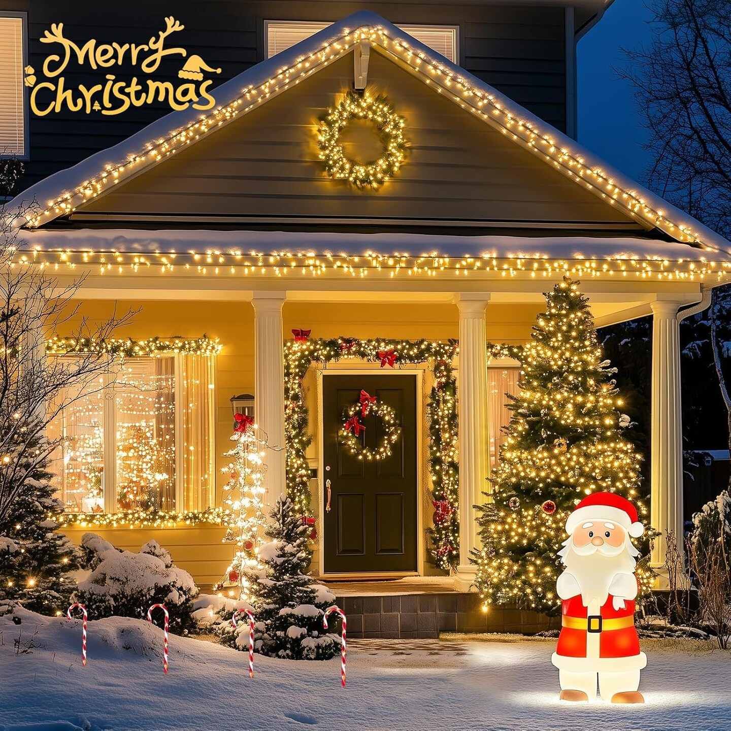 66ft 200 LED Christmas Lights Outdoor, Warm White Christmas Tree Lights Indoor Plug in,